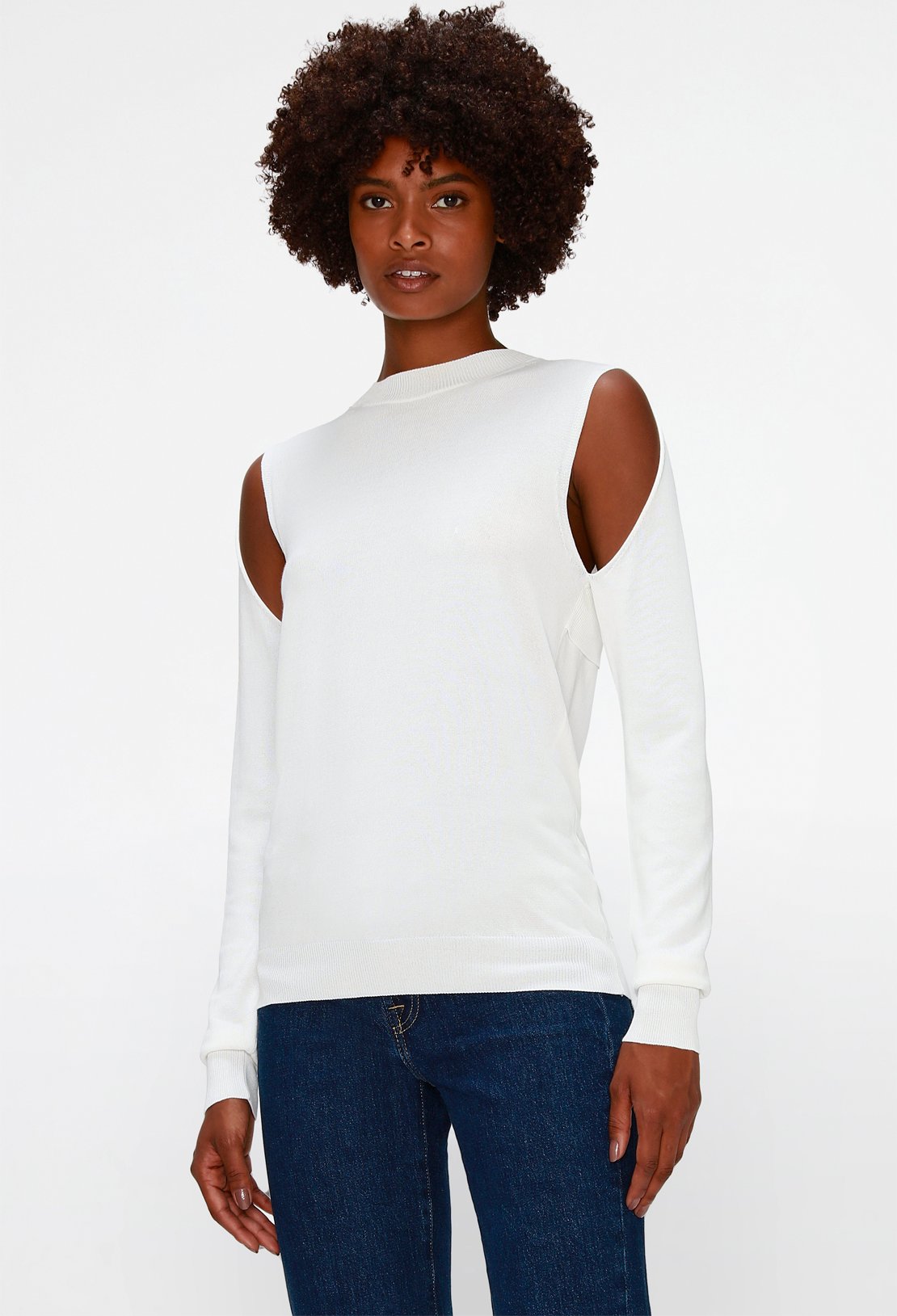 Damen Cut-Out Knit Sweater