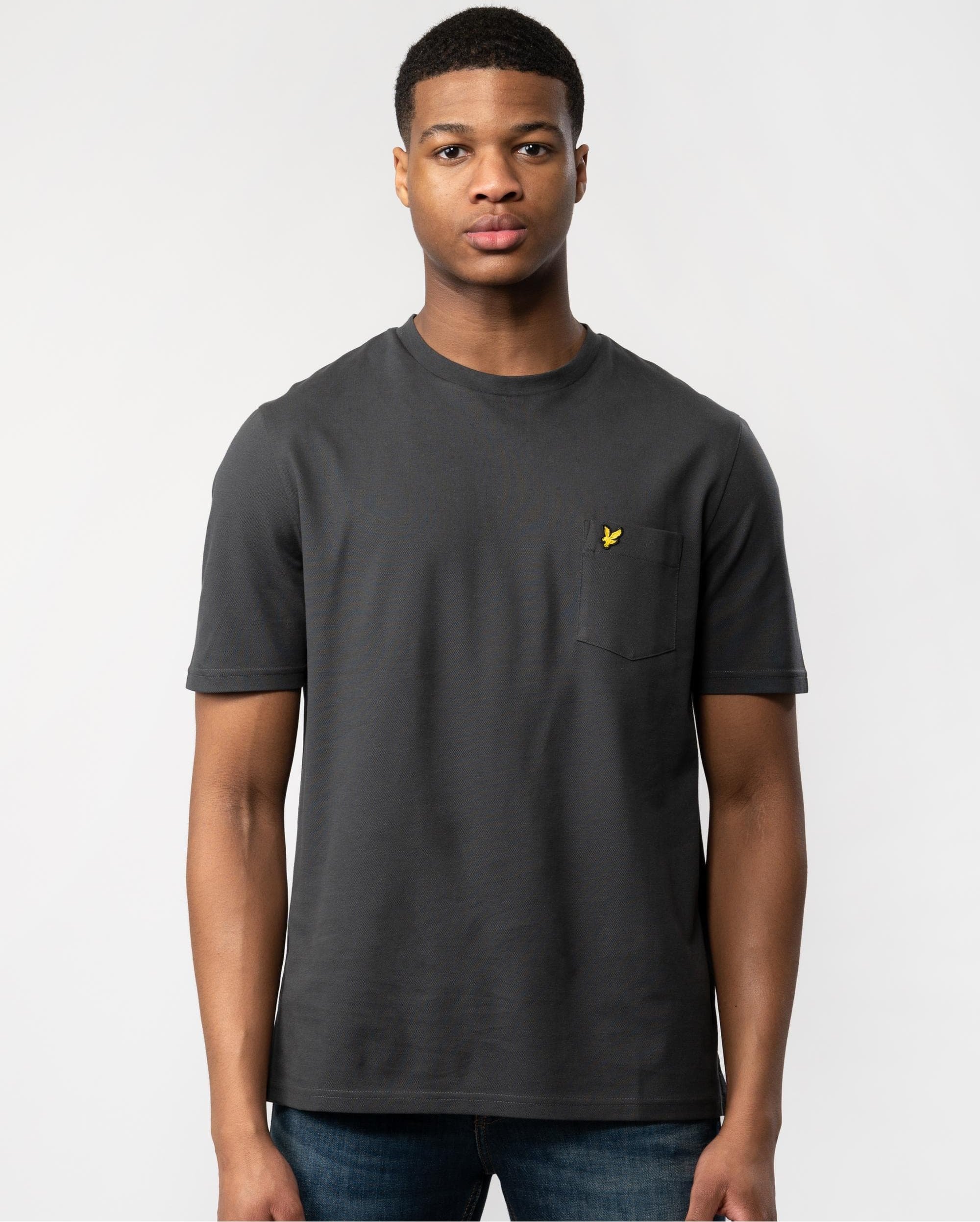 Lyle & Scott, schlichtes Piqué-T-Shirt mit Tasche für Herren