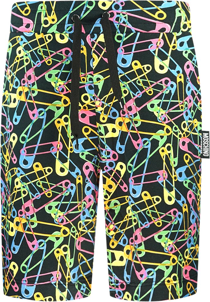 Moschino Multicolour Pin Design Schwarz Shorts