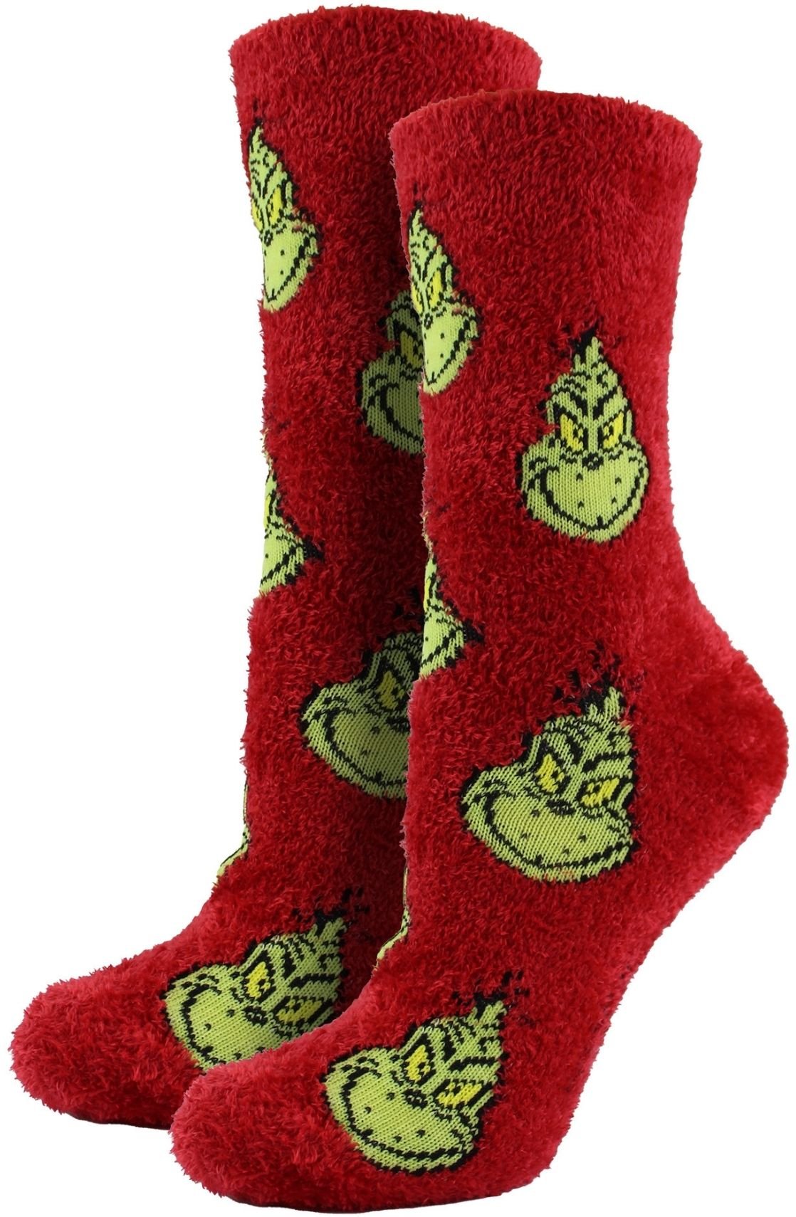 Damen Novelty Grinch Socken | Lustige rote Grinch Weihnachtsstrümpfe