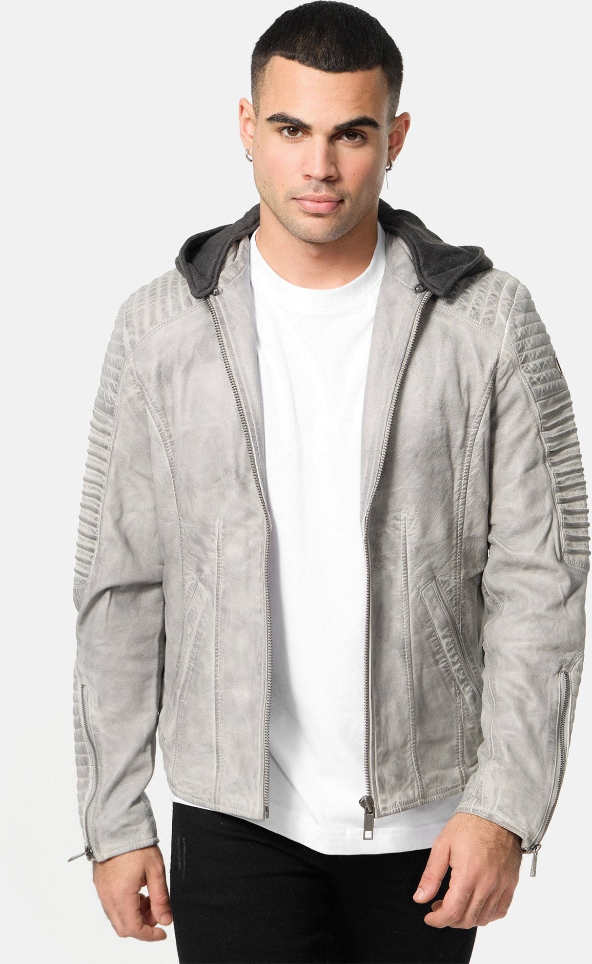 Tazzio Herren Lederjacke Biker-Look