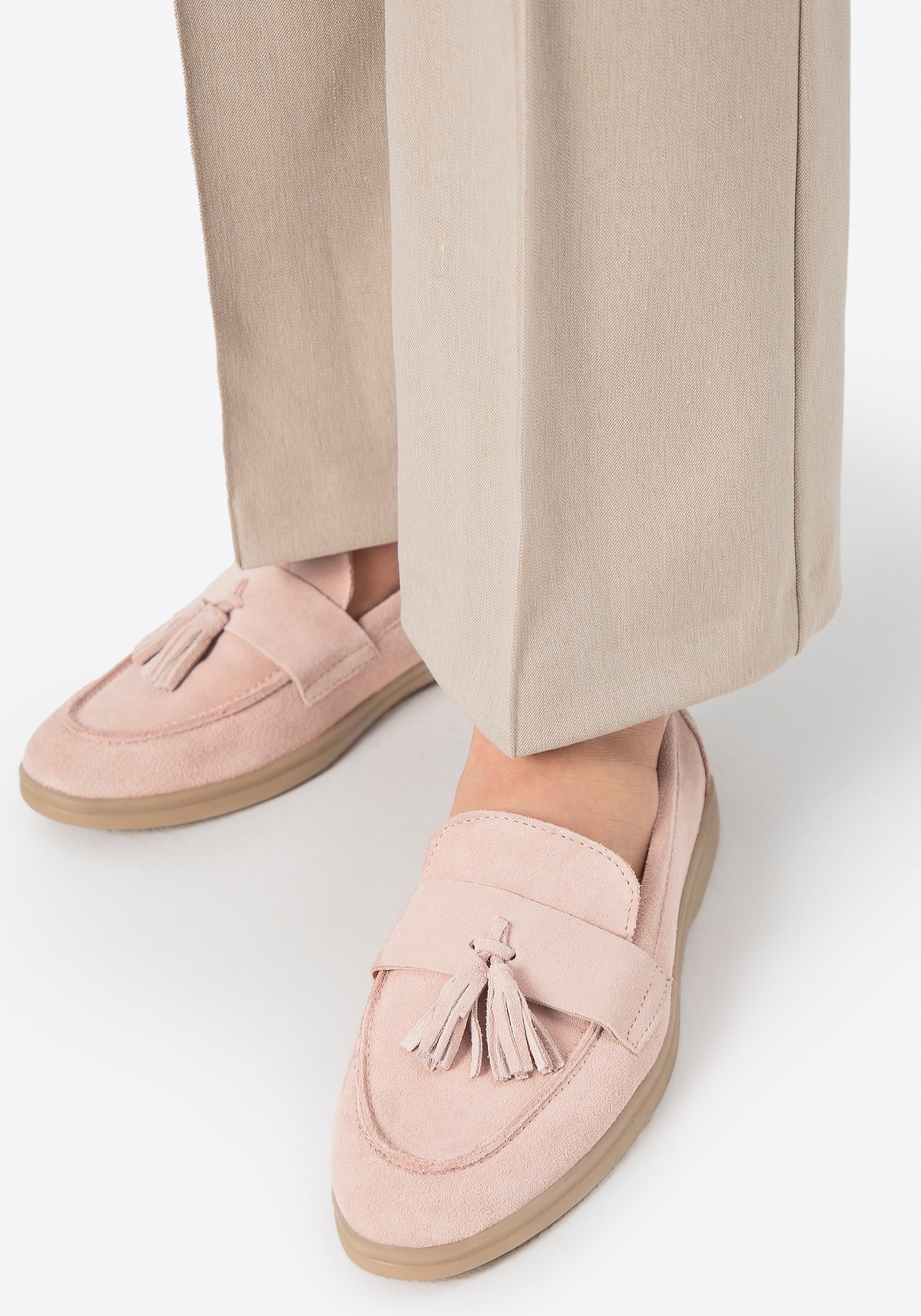 Wittchen Damen-Wildlederslipper mit Quaste, rosa