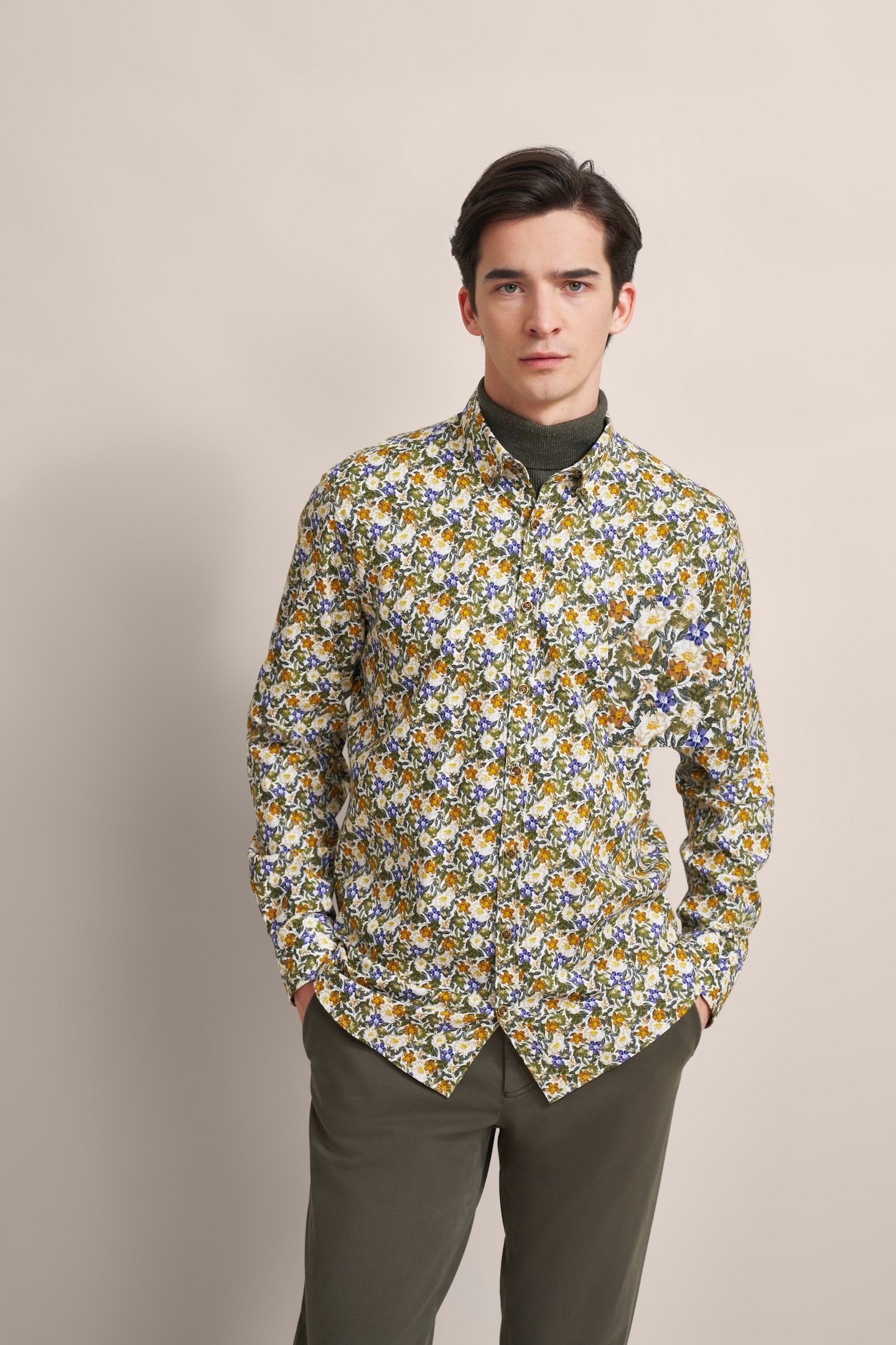 Bugatti Herren Freizeithemd mit Button-Down-Kragen