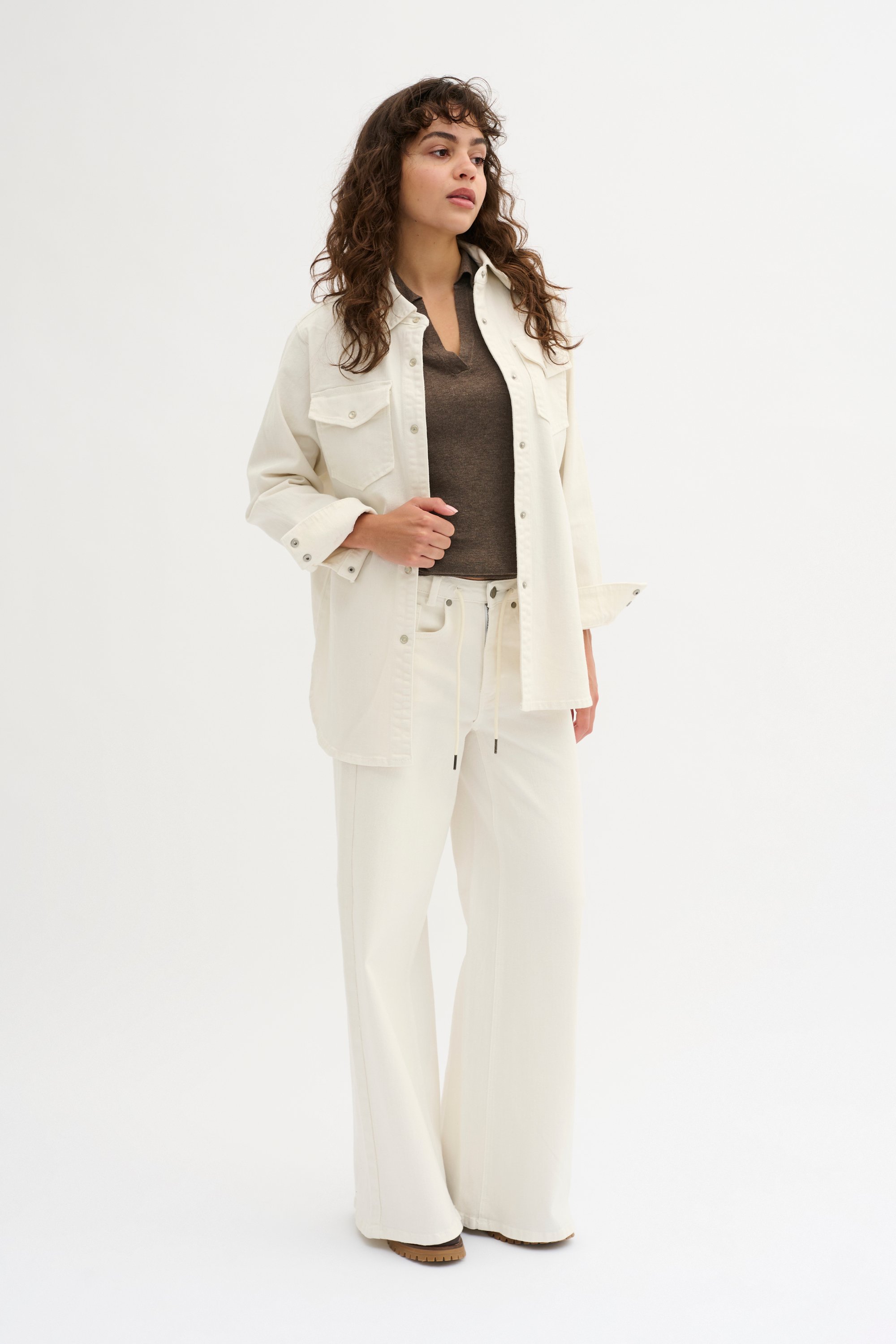 Jeanshemd Box fit champagne