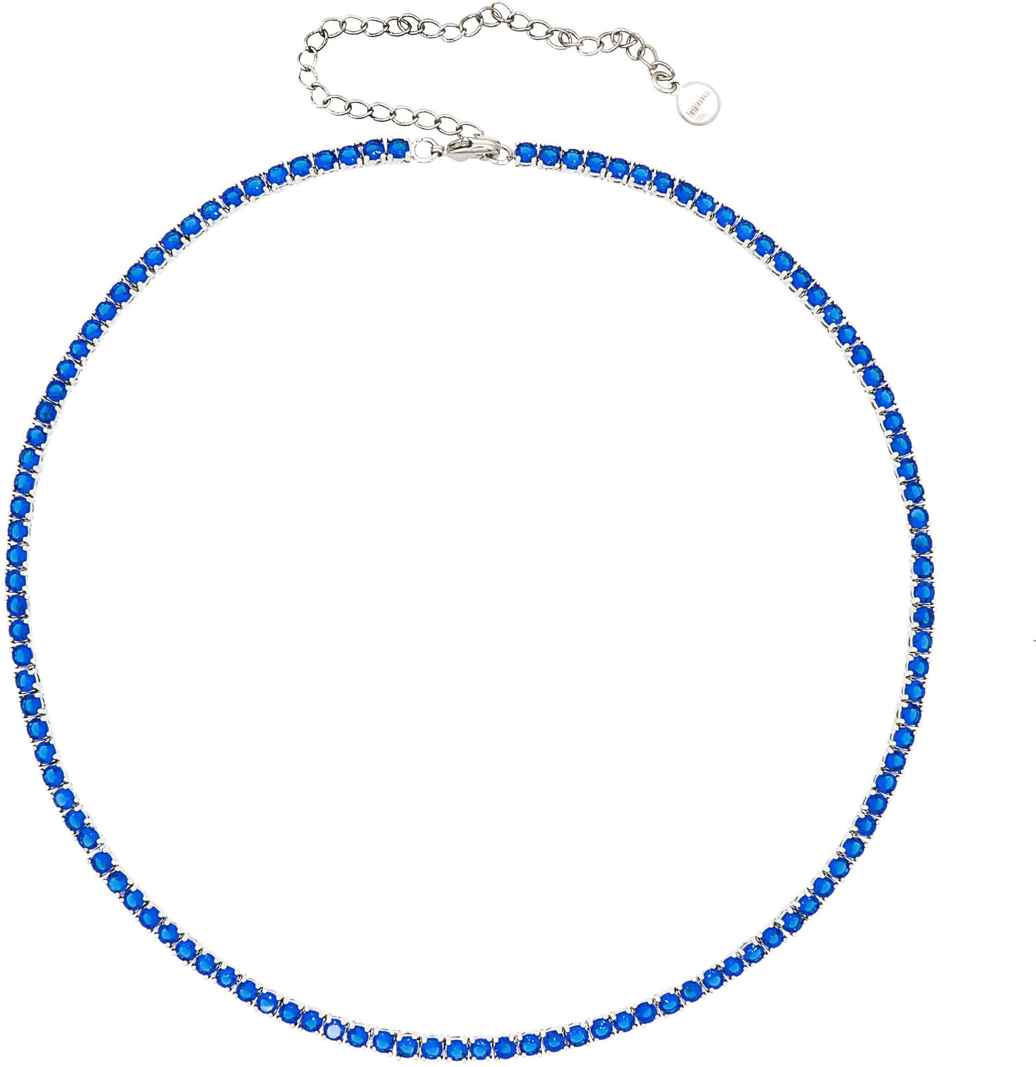 Fashionbox Collier rhodiniert mit Zirkonia blau