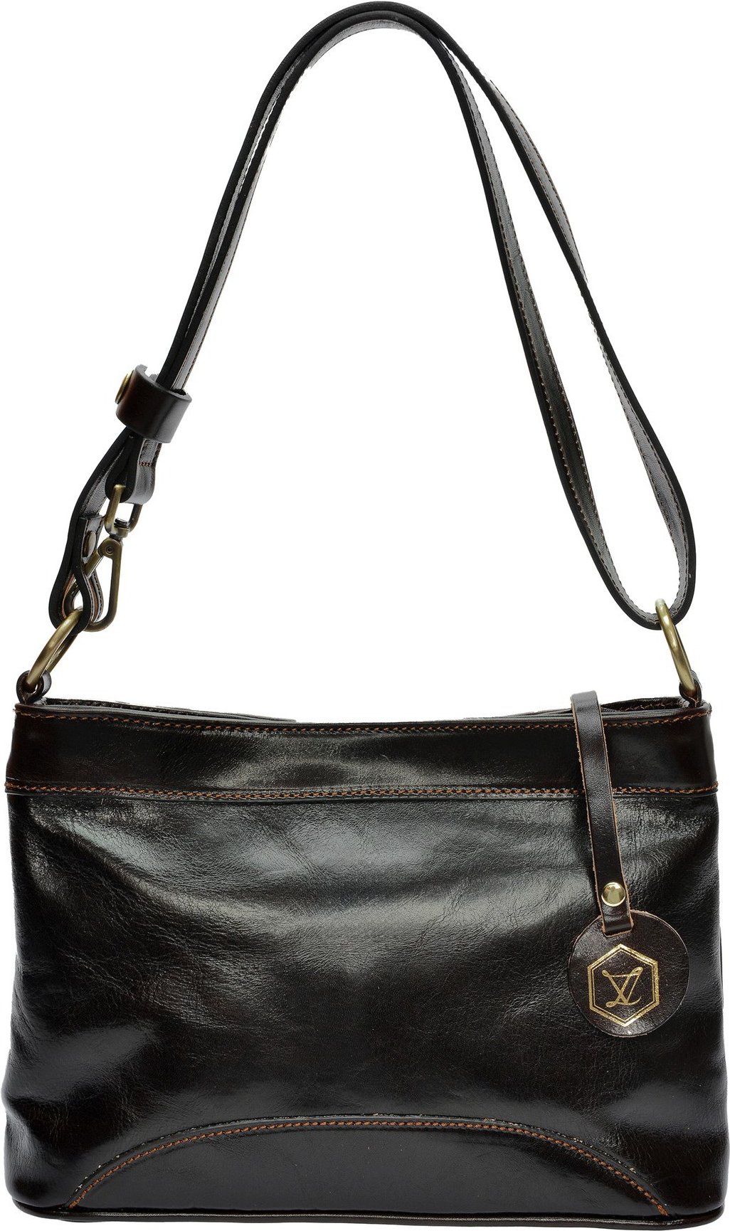 Luisa Vannini kastanienbraune Lederhandtasche