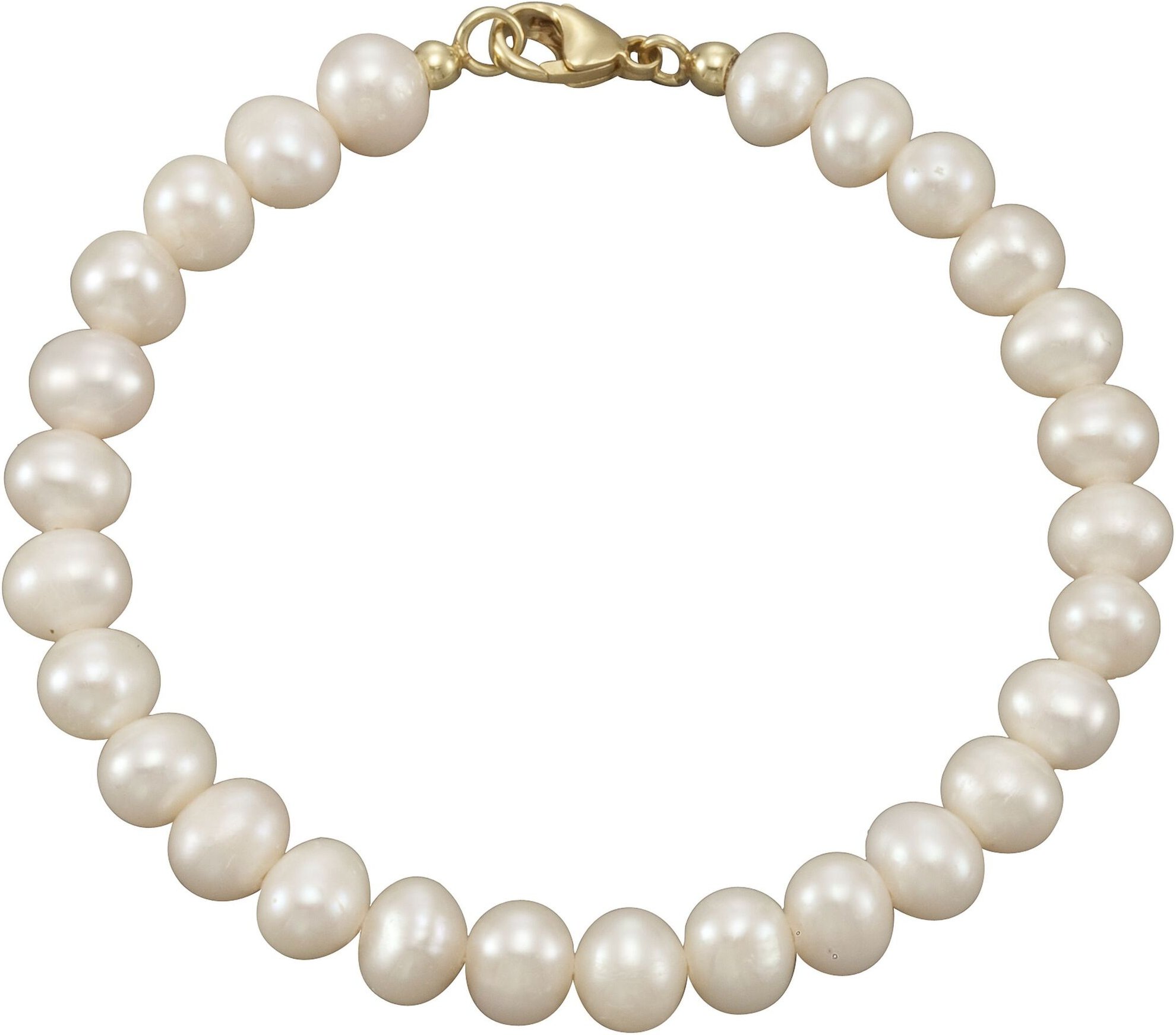 Fascination by Ellen K. Armband 375/- Gelbgold Süßwasserperlen 7-7,5mm