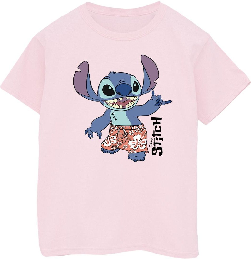 Disney Mädchen Lilo & Stitch Bermuda-Shorts T-Shirt aus Baumwolle (Babyrosa)