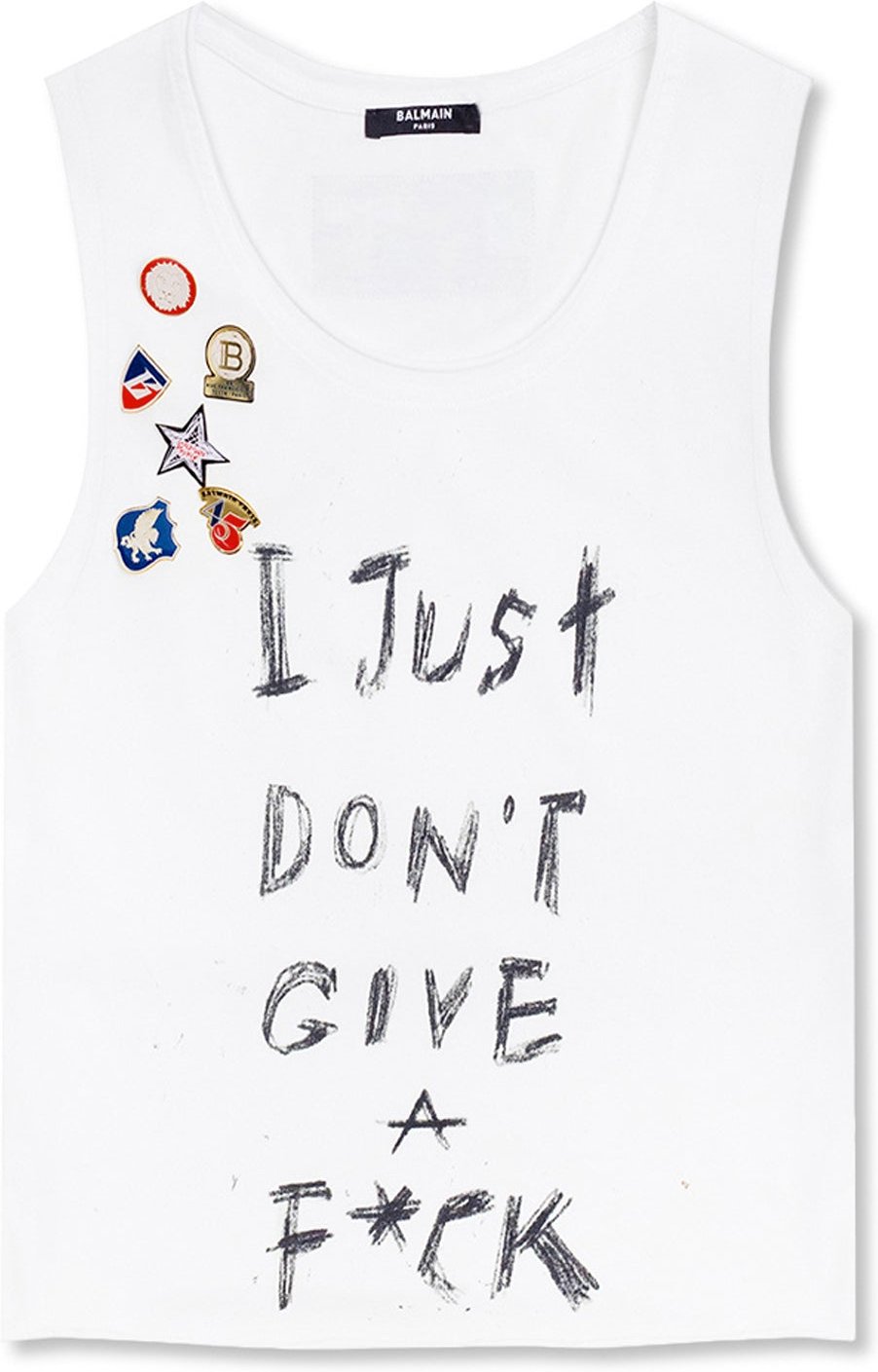 T-shirt court en coton imprimé Balmain