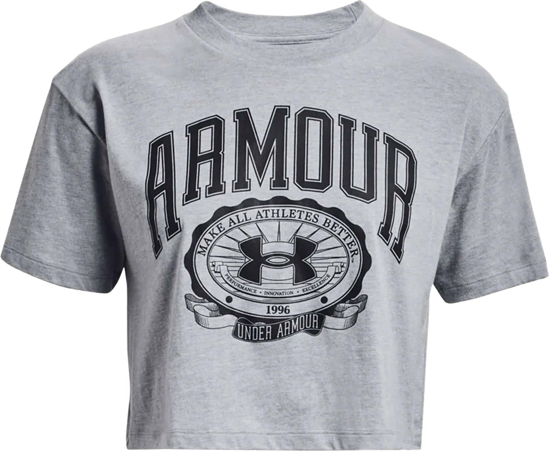 Under Armour - "Collegiate" kurzes T-Shirt für Damen kurzärmlig (Grau)