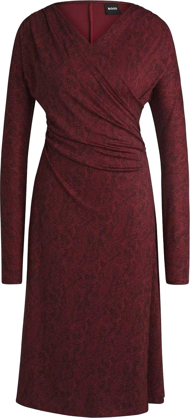 Thumbnail - Boss - "Ettita" Freizeitkleid für Damen,Wickelfront (Rot)