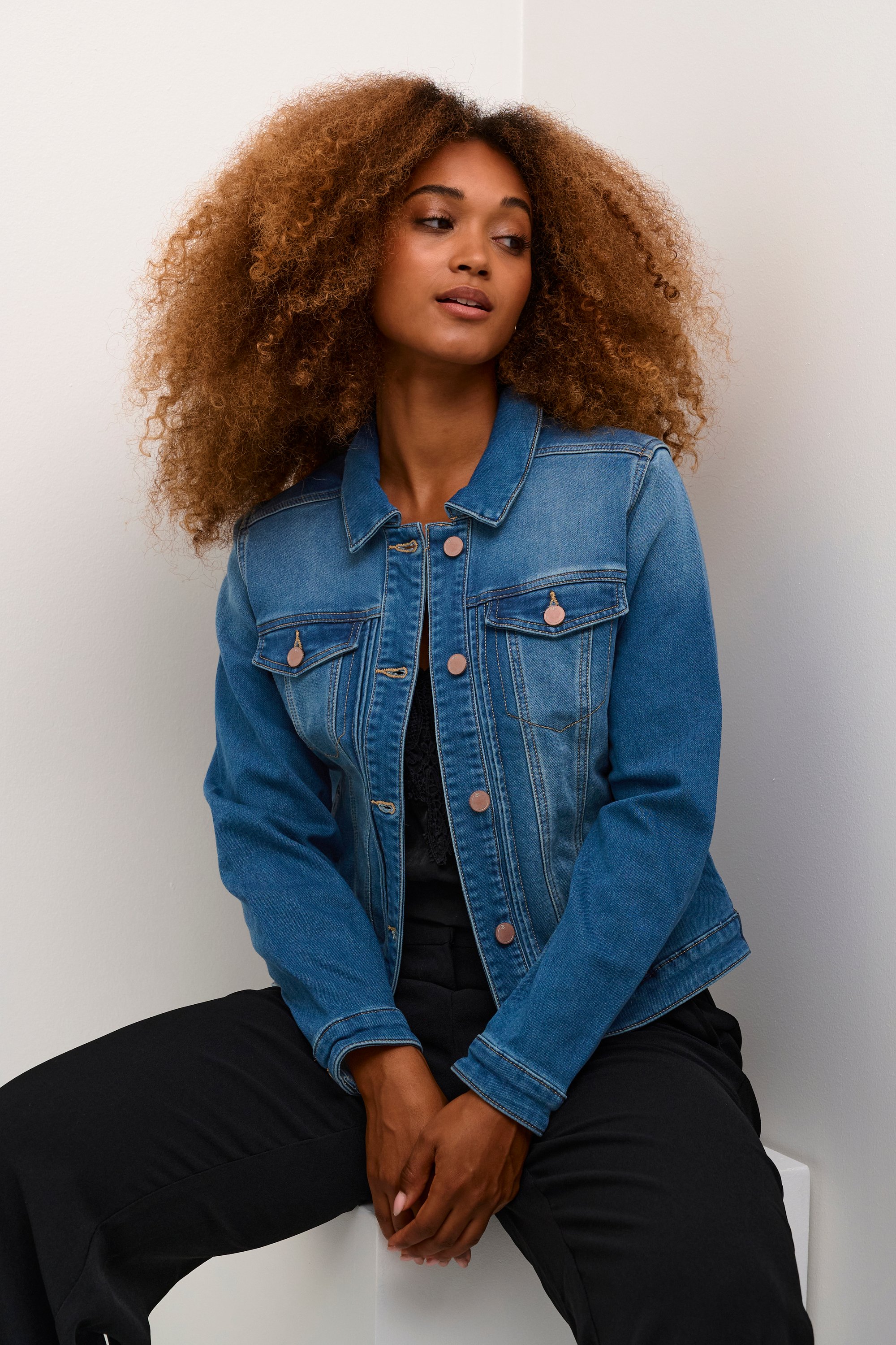Thumbnail - Jeansjacke Feminine medium blue