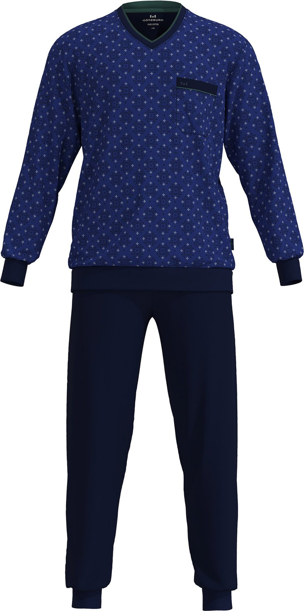 Gotzburg V-Ausschn. Bündchen Pyjama