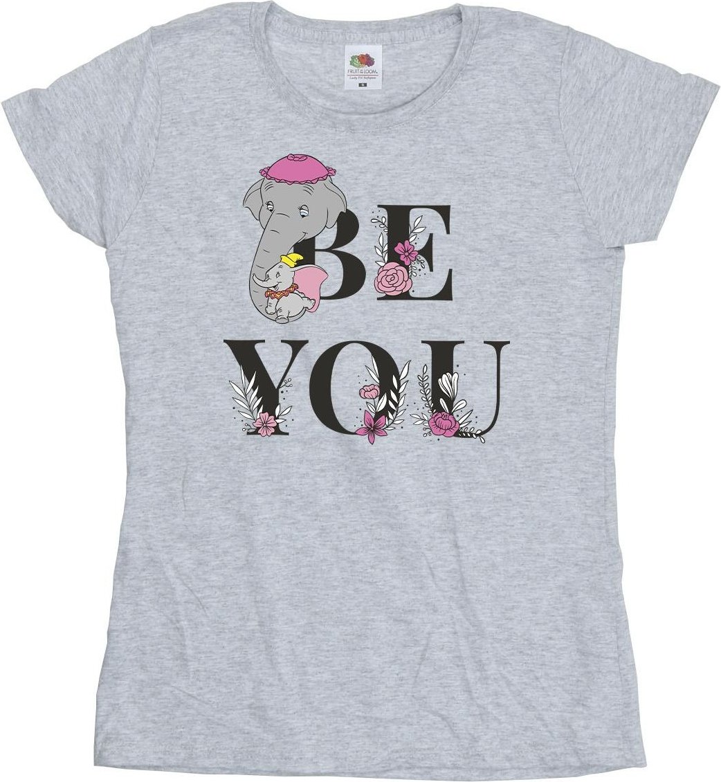 Disney Damen/Damen Dumbo Be You T-Shirt aus Baumwolle (Sport grau)