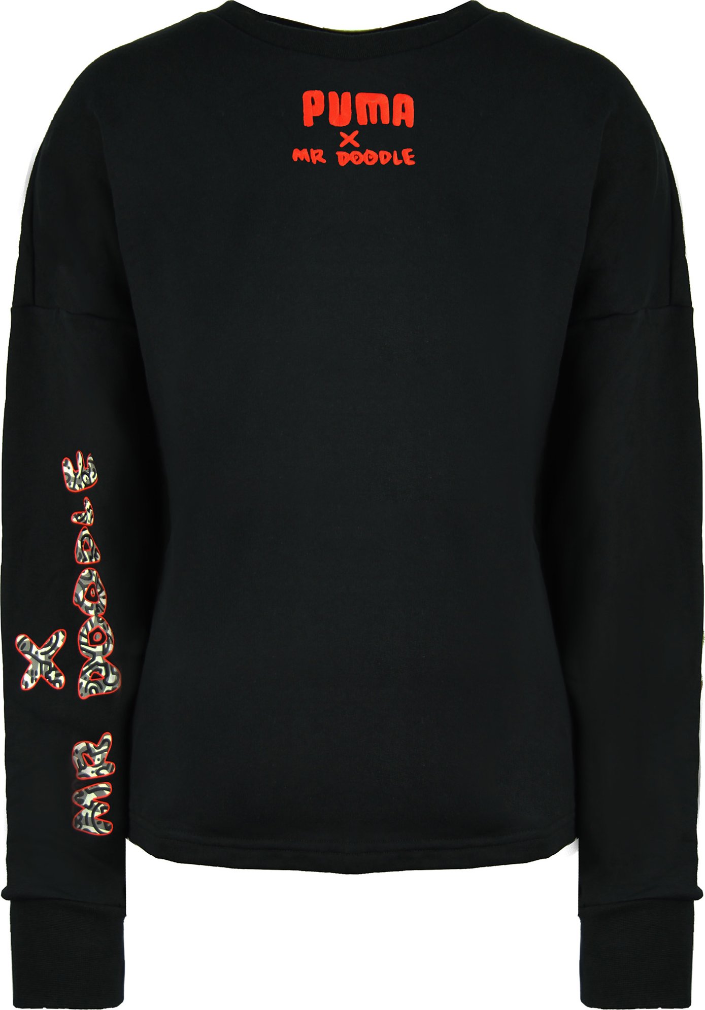 Puma x Mr Doodle Langarm Crew Neck Schwarze Herren Grafik Sweatshirt 598687 01