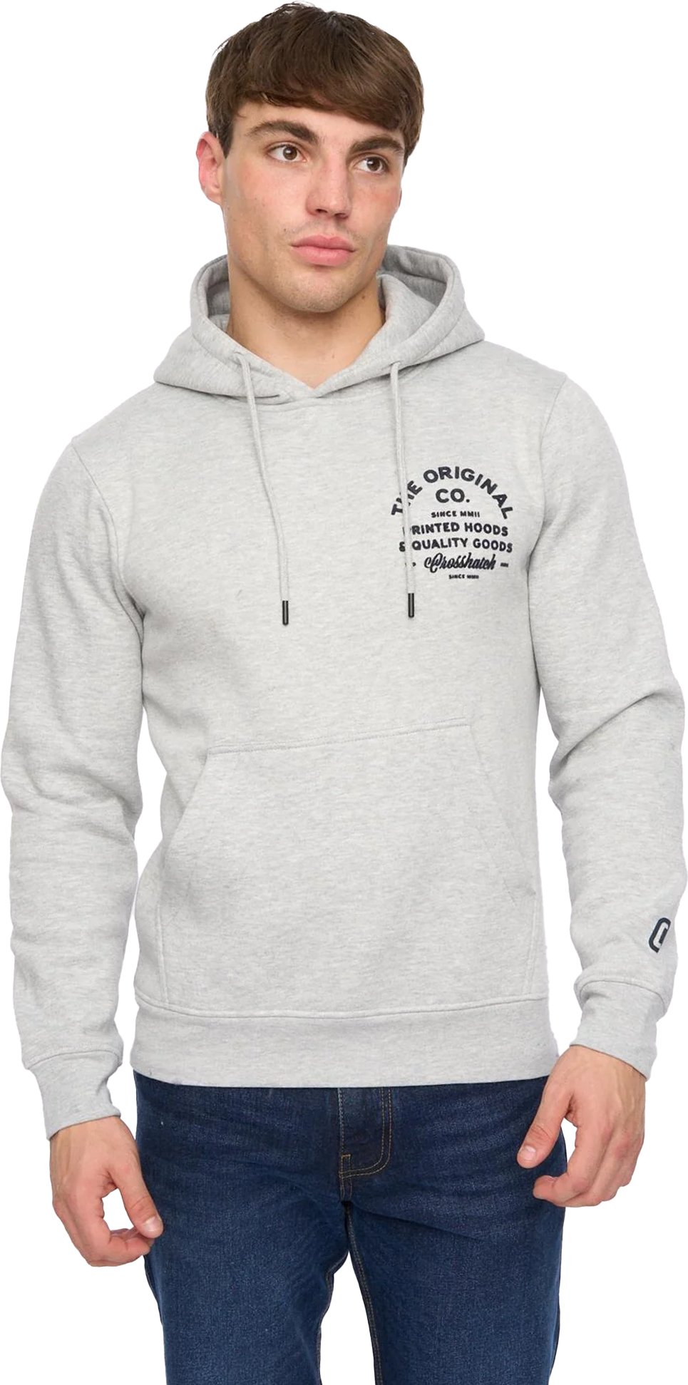 Crosshatch - "Shoptown" Kapuzenpullover für Herren (Grau meliert)