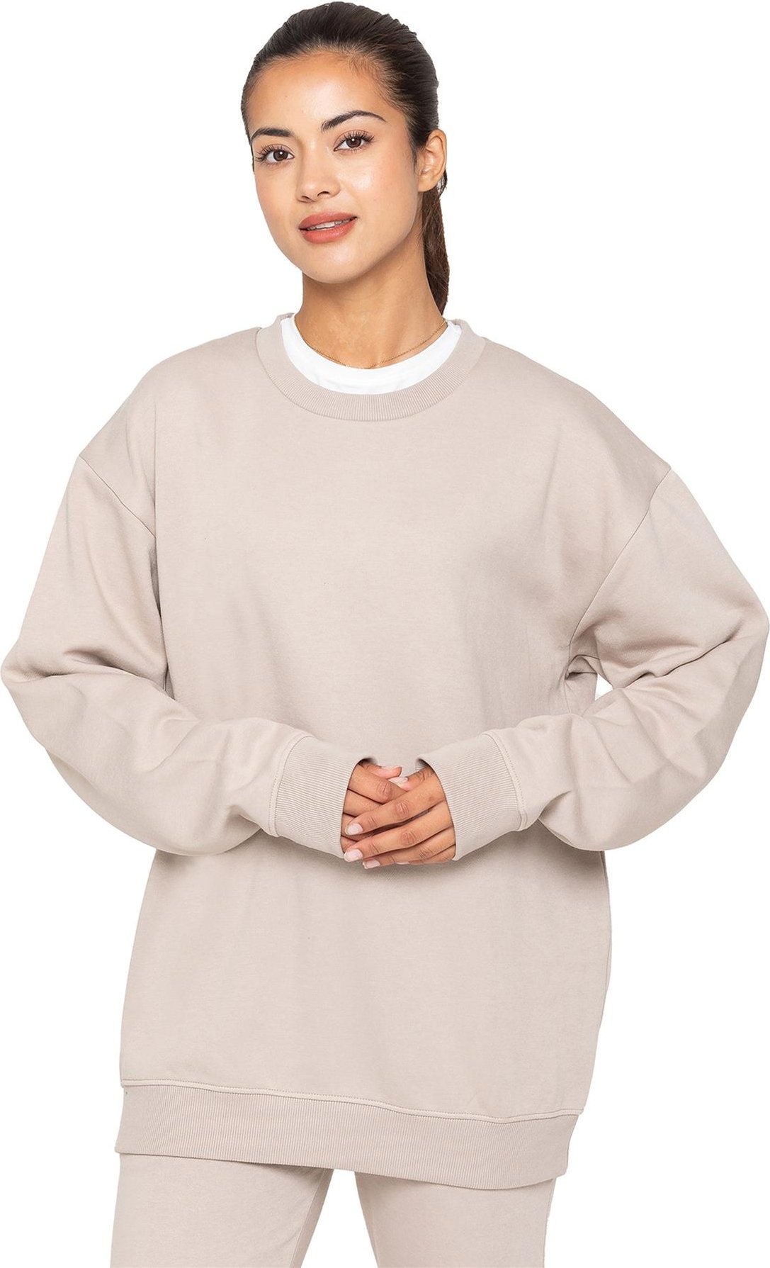 Thumbnail - Enzo | Womens Oversized Sweatshirt - Haferflocken