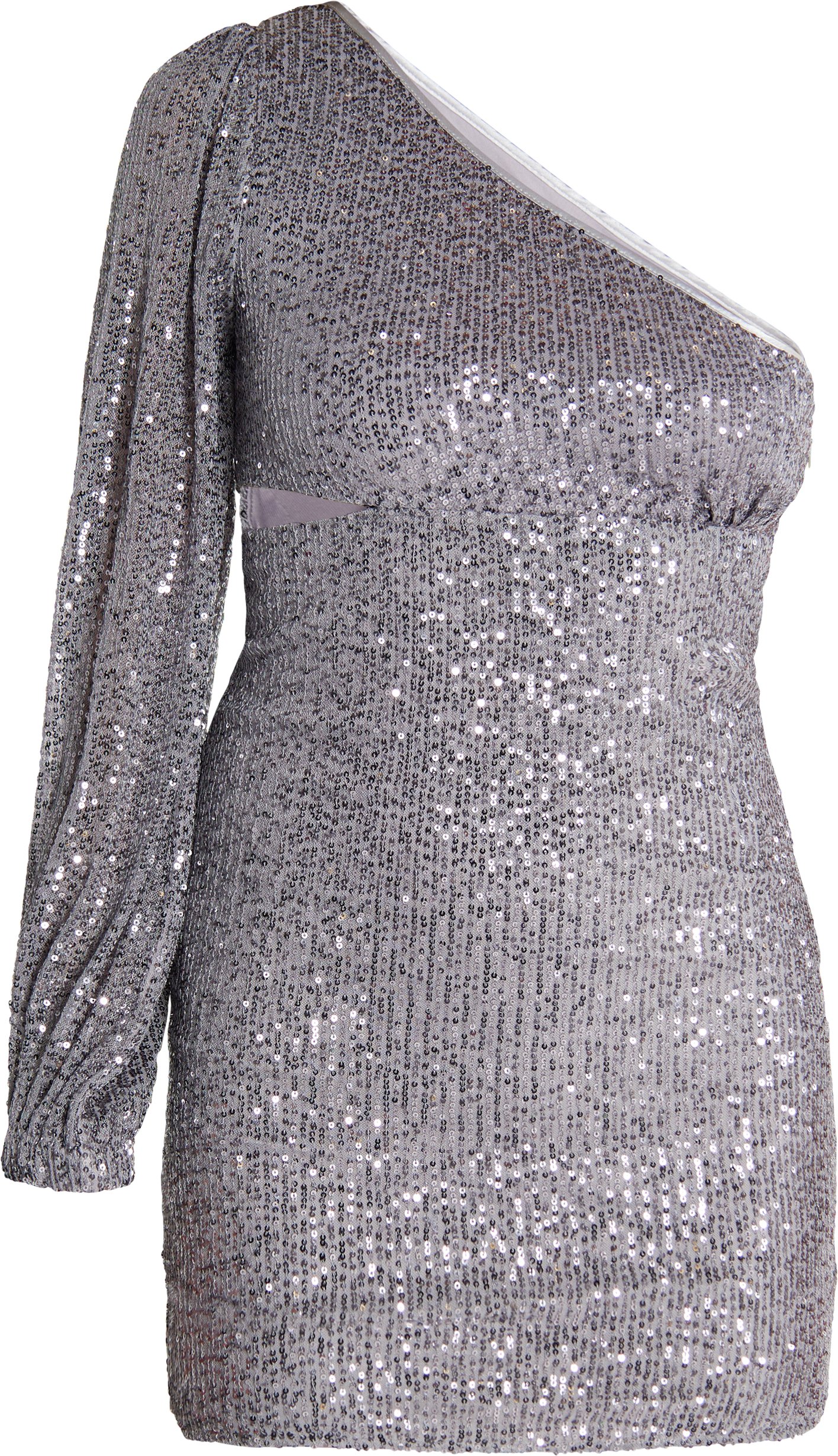Faina One-Shoulder-Minikleid Damen grau silber