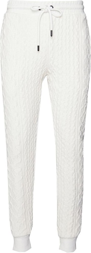 Krimineller Schaden Kabel -Strickmenschen von weißen Streckenhosen