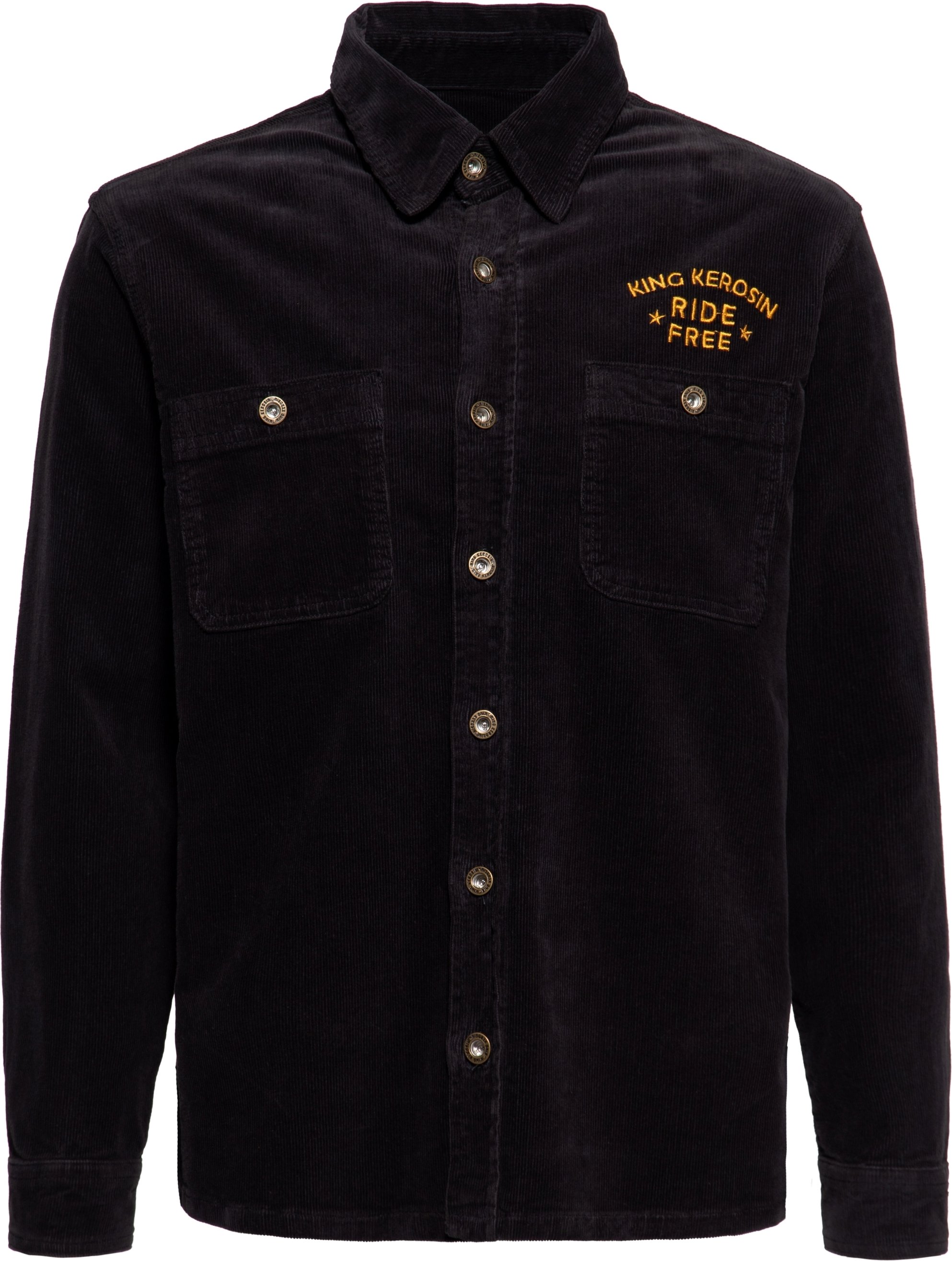 King Kerosin Herren Workwear Hemd Ride Free Live Free schwarz