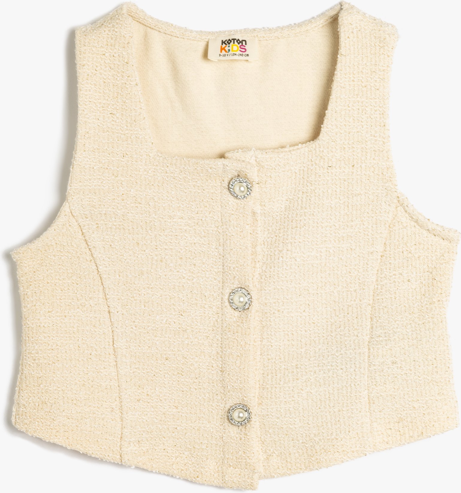 Koton Bluse Ärmellos Quadrat Kragen Bluse