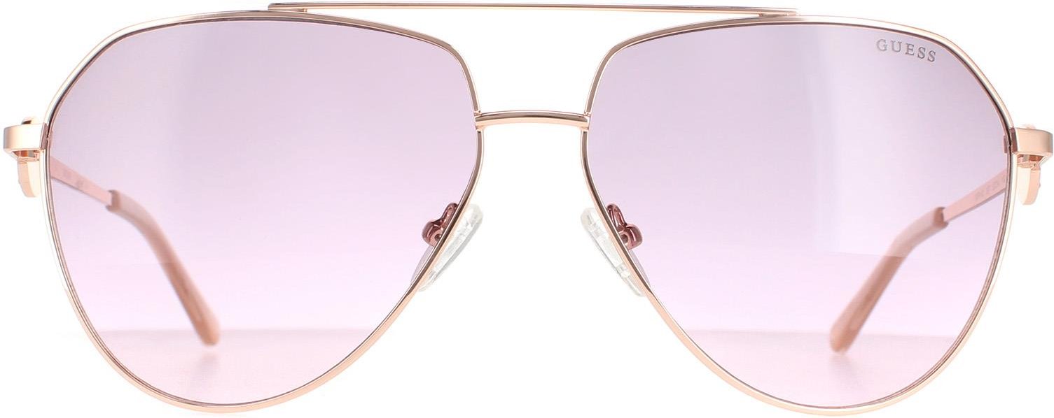 Guess Aviator Damen Glänzend Rose Gold Bordeaux Farbverlauf GF6140