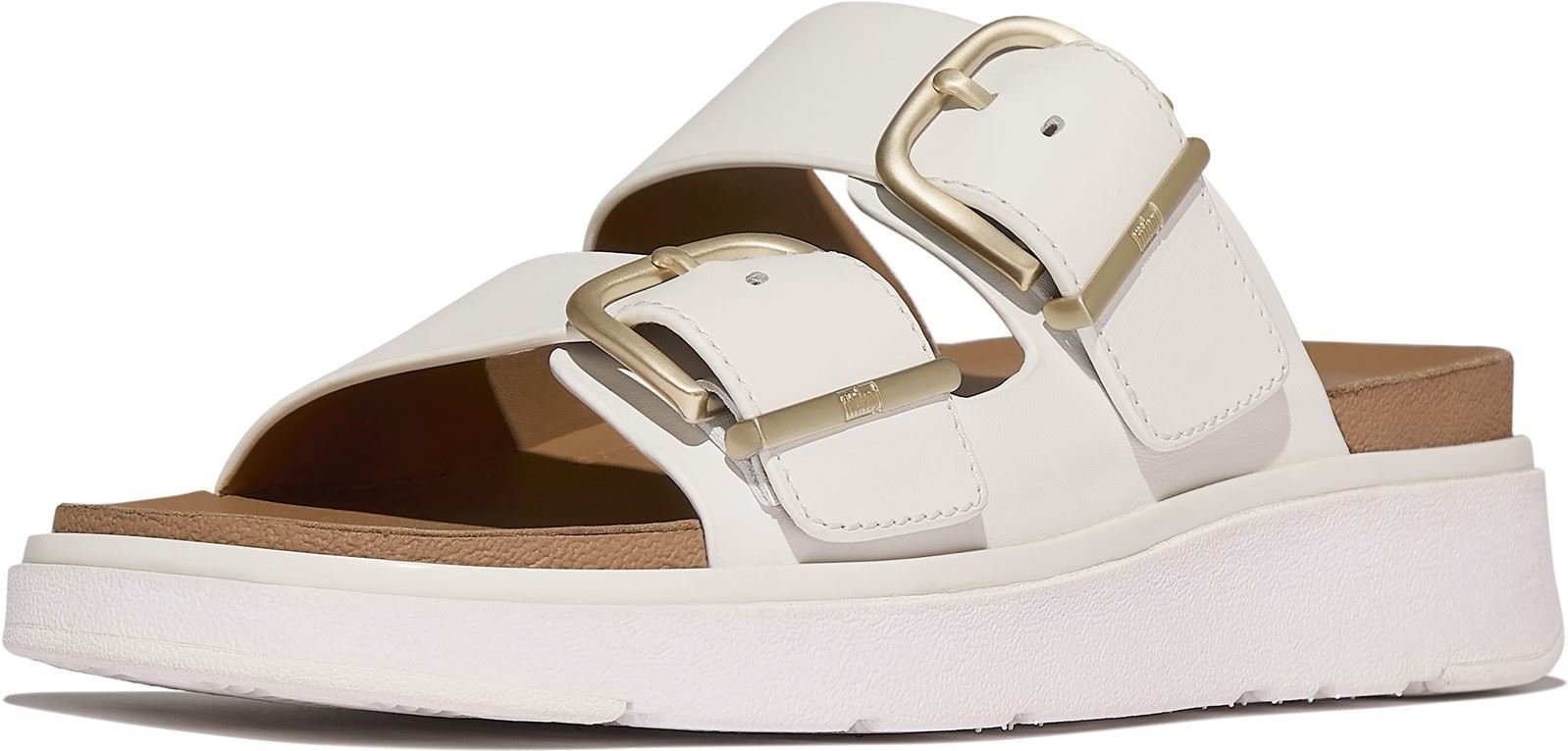 Fitflop Gen-FF Zwei-Riemen Leder Damen Urban White Sandalen