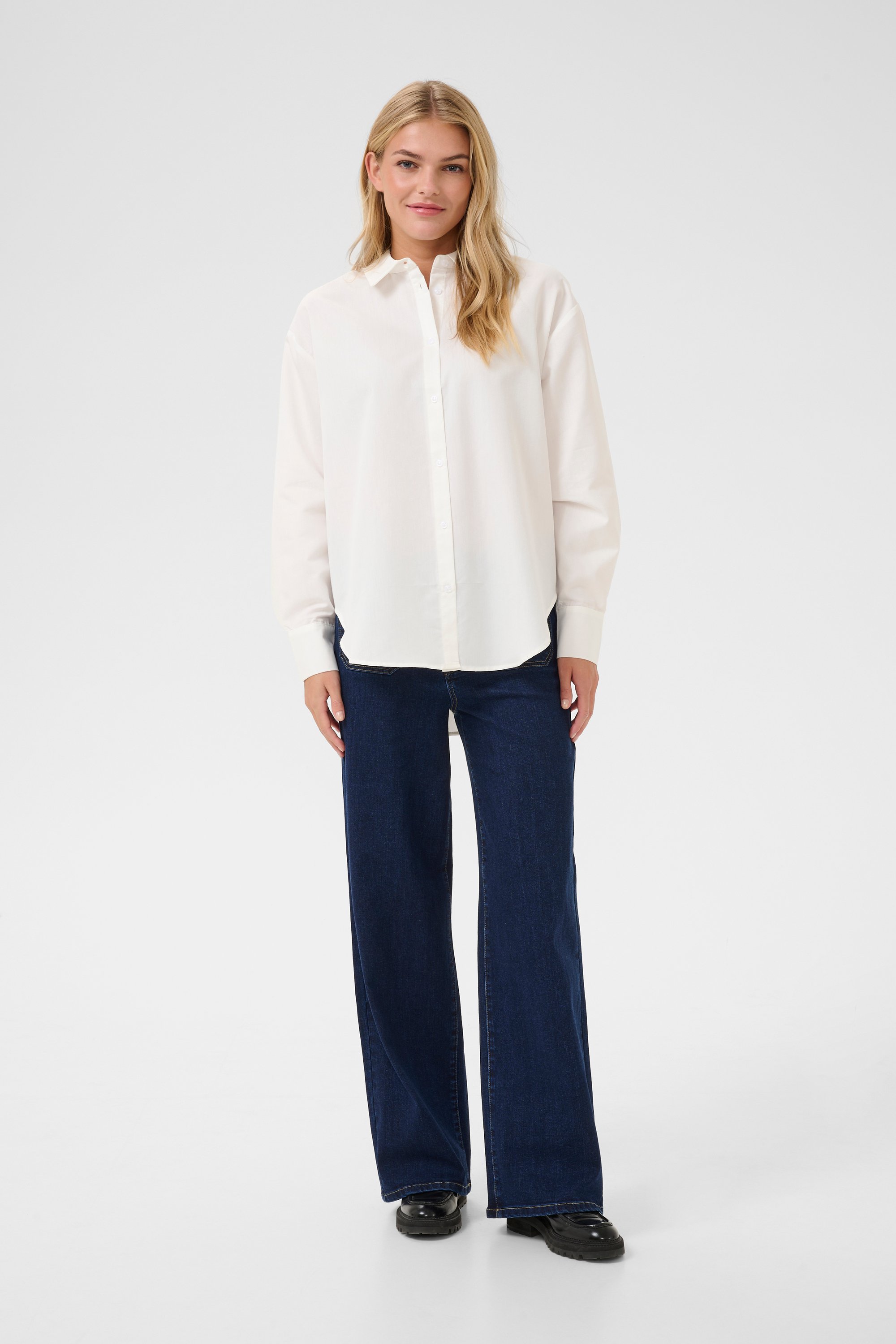 Thumbnail - Langarm - Hemd Loose fit Chalk white