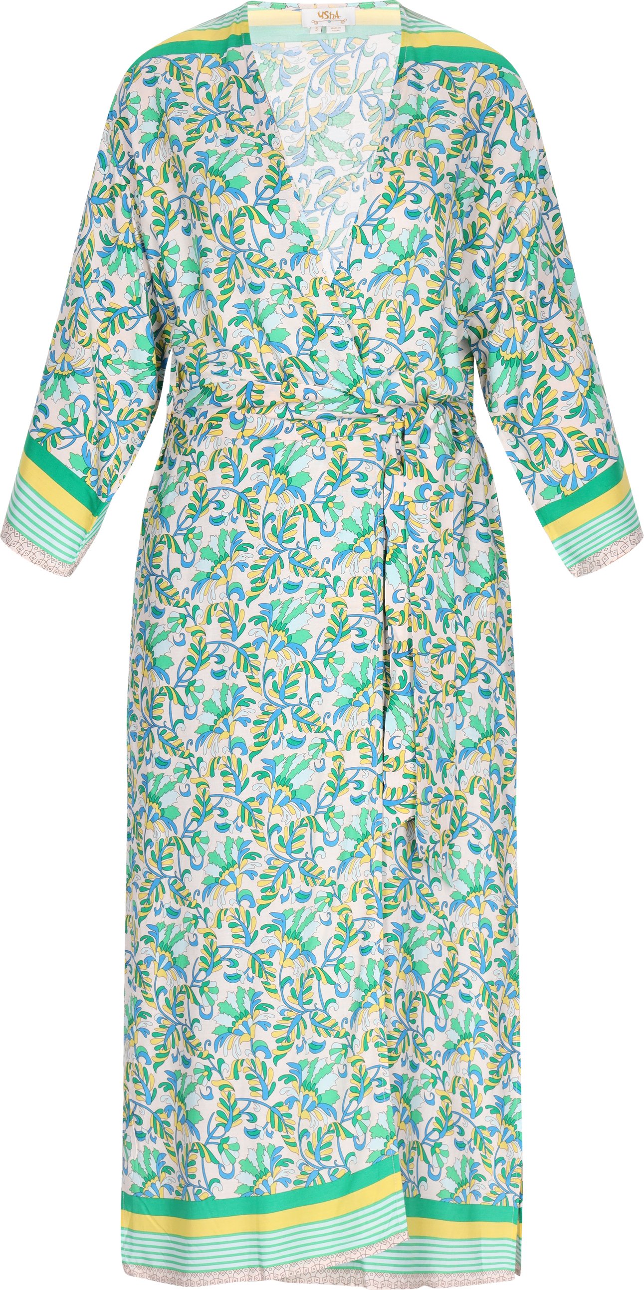 usha Kimono Frauen grün mehrfarbig