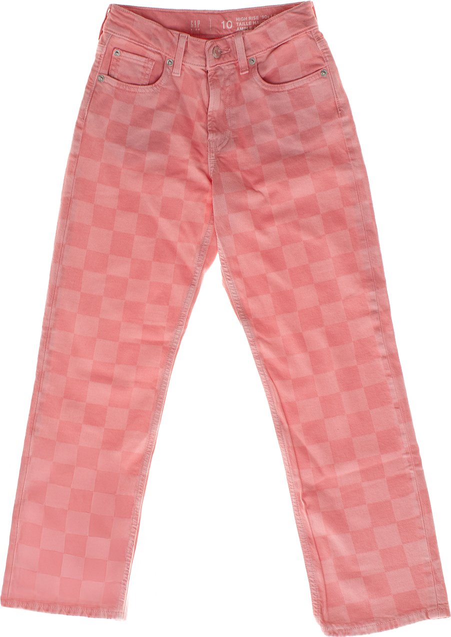 Gerade karierte Jeans 484105 Mädchen