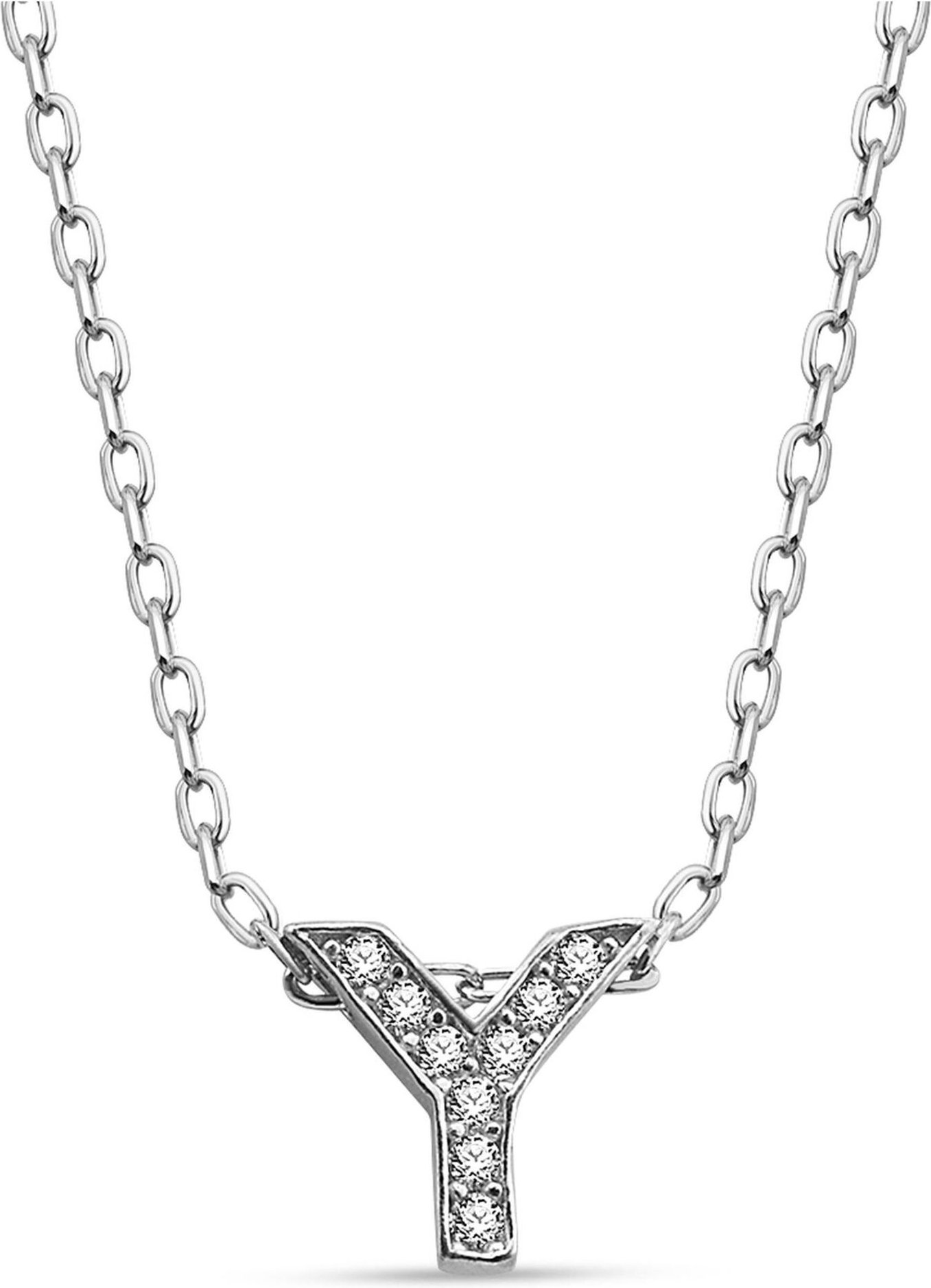 Dkeniz Anhänger mit Kette Buchstabe Y 925/- Sterling Silber