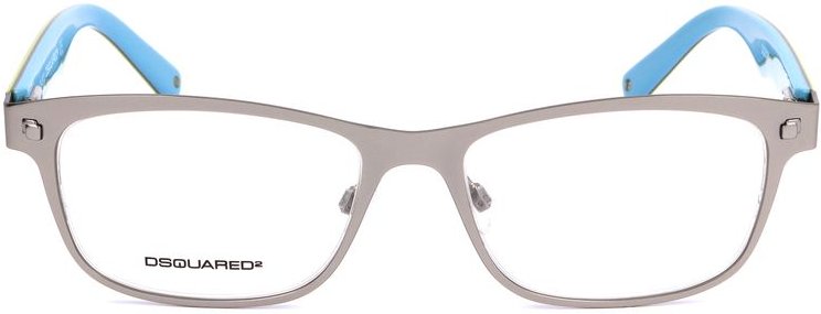 5099 Rechteckige Brille mit hellblauen Bügeln