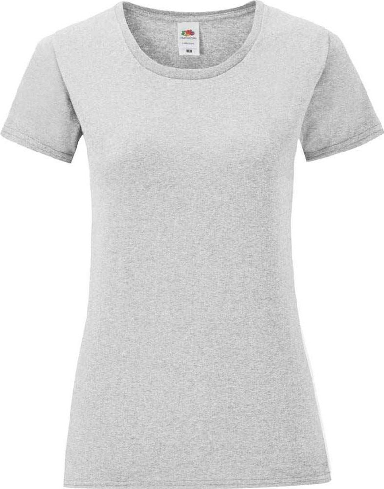 Fruit Of The Loom Damen T-Shirt Iconic, kurzärmlig (Athletic Grau)
