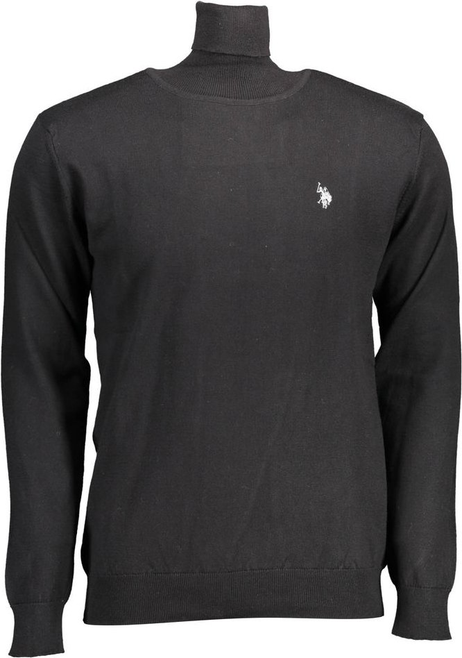 U.S. POLO ASSN. Schwarzer Baumwoll-Herrenrollkragenpullover