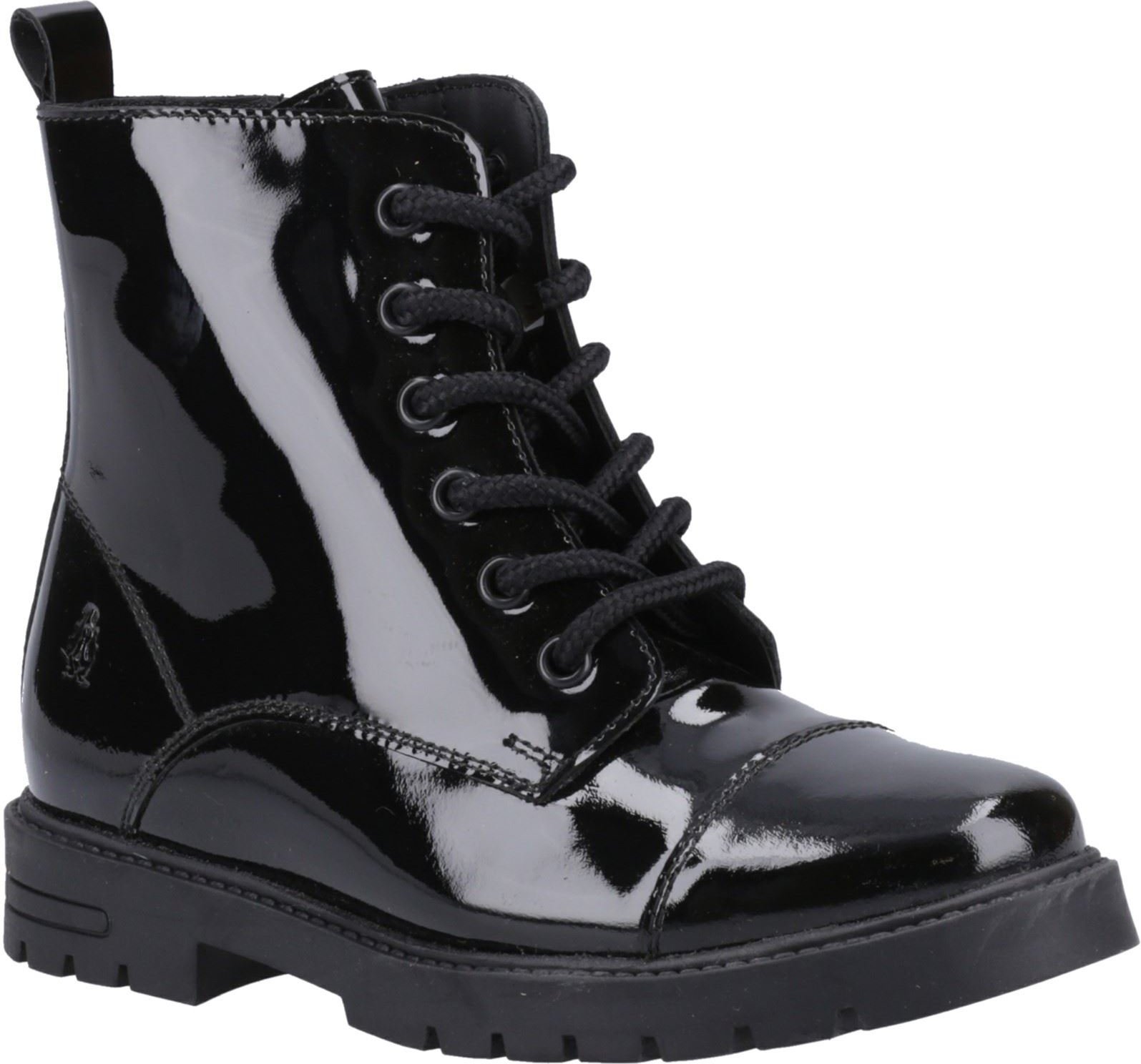 Hush Puppies Lauren Lackleder Stiefel für Mädchen in Schwarz