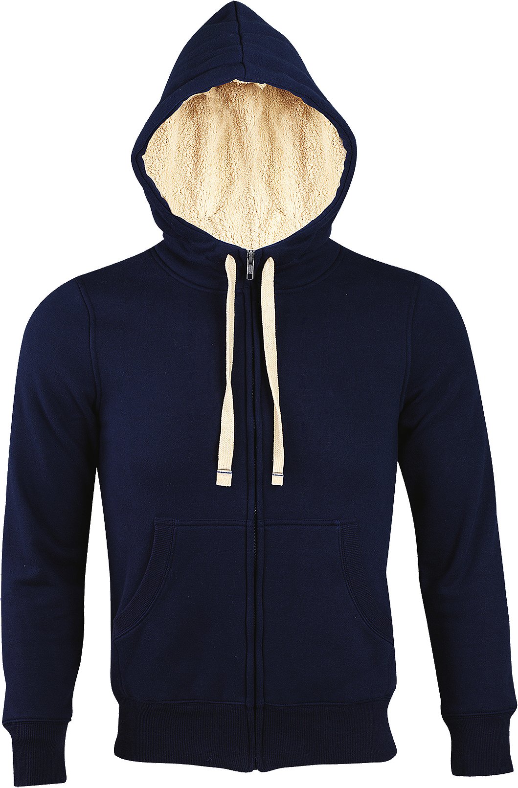 SOLS Sherpa Unisex Sweatshirt mit Kapuze und Reißverschluss (French Navy)