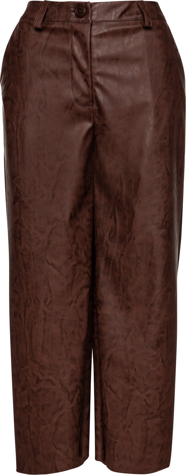 Schokoladenbraune Culottes aus Kunstleder