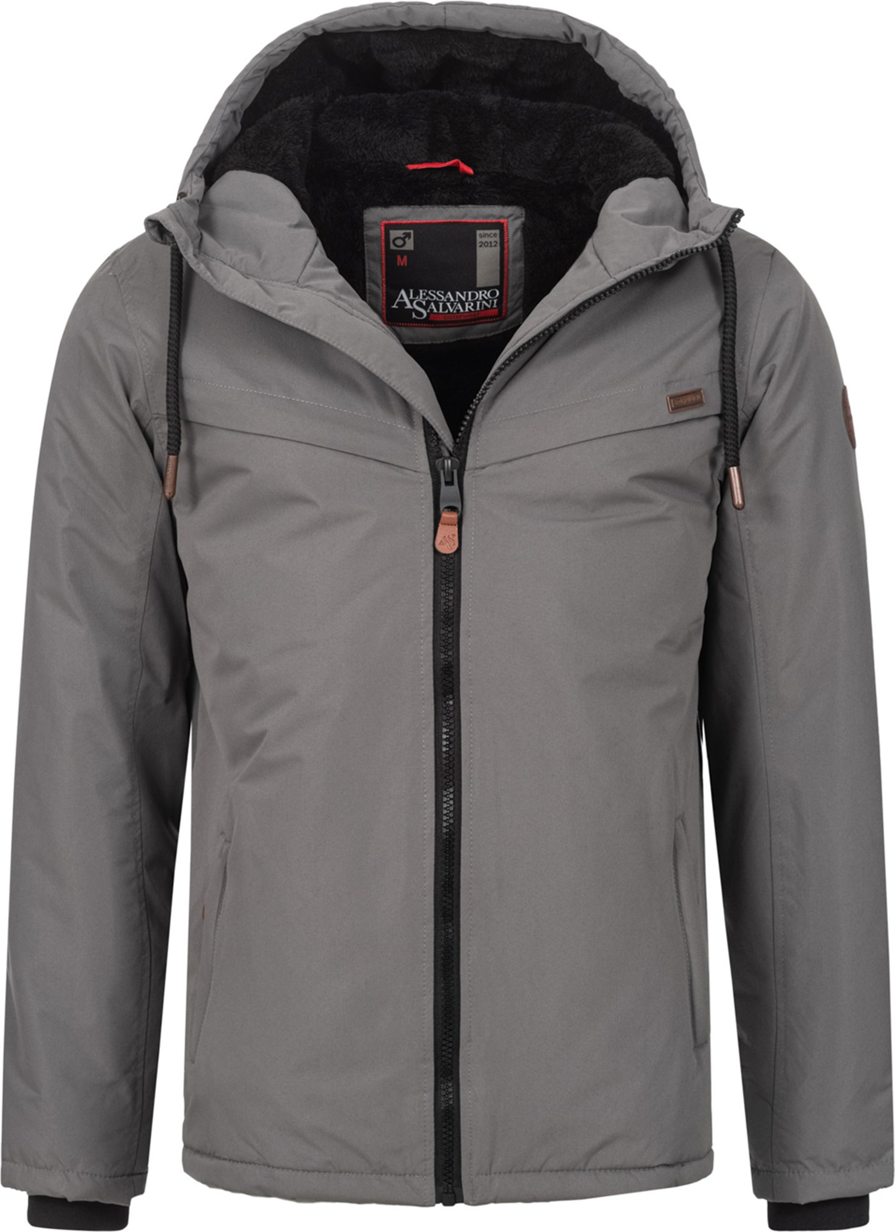 Alessandro Salvarini Herren Winterjacke AS-331 mit Teddyfell & Kapuze