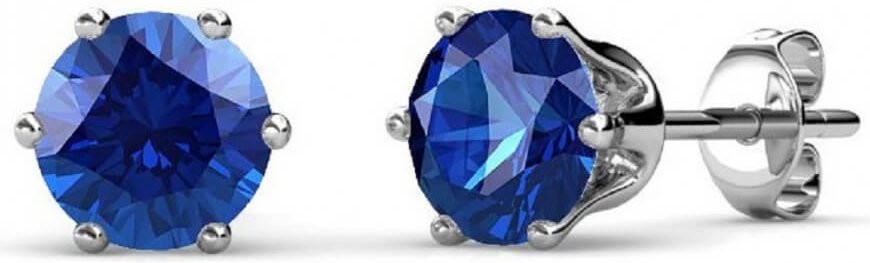 Geburtsstein September Ohrringe - Silber und Marine