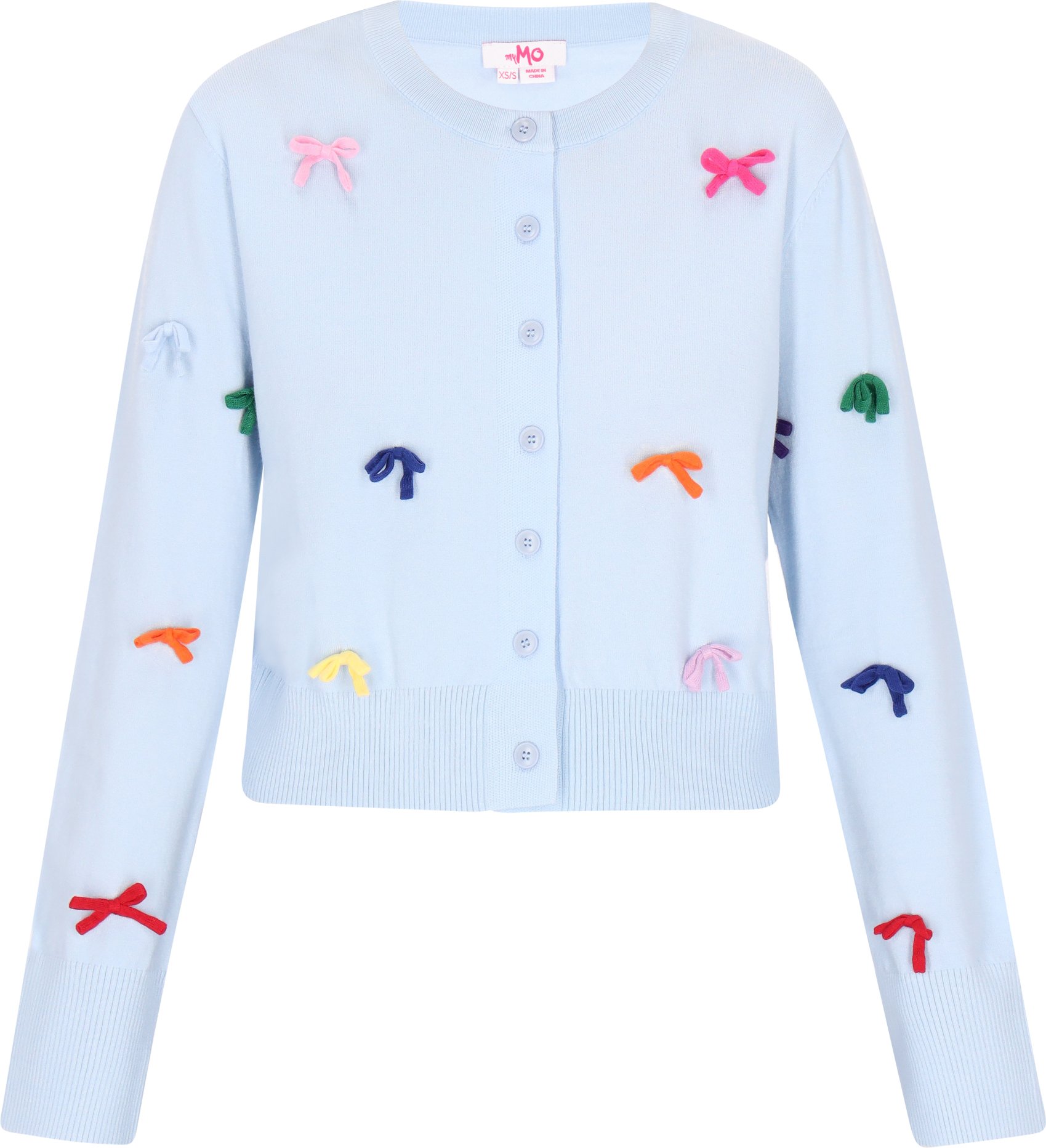 Mymo Strickjacke Frauen hellblau