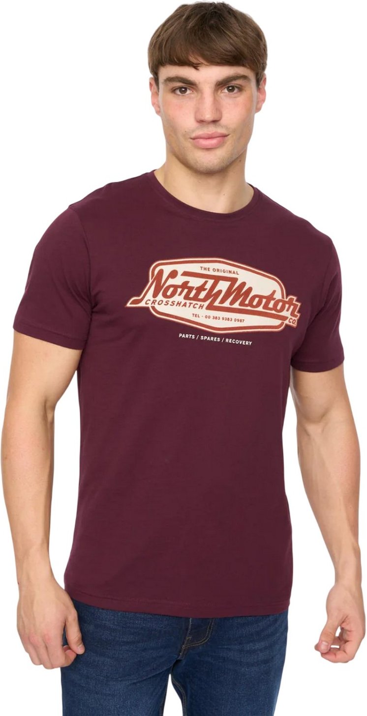 Crosshatch - "Hellmere" T-Shirt für Herren (Rum Rosinen)