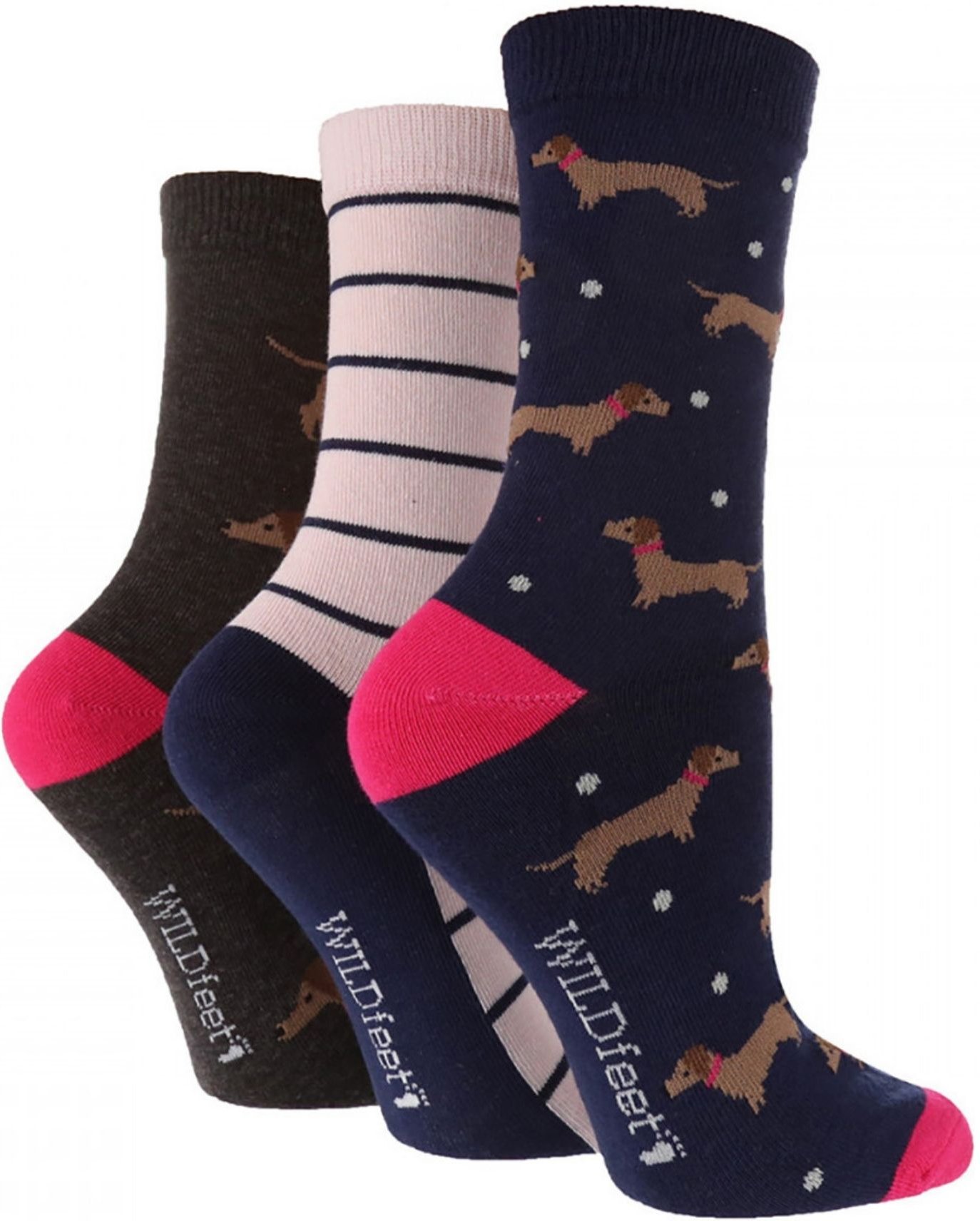 3er-Pack Damen Jacquard Novelty Baumwollsocken