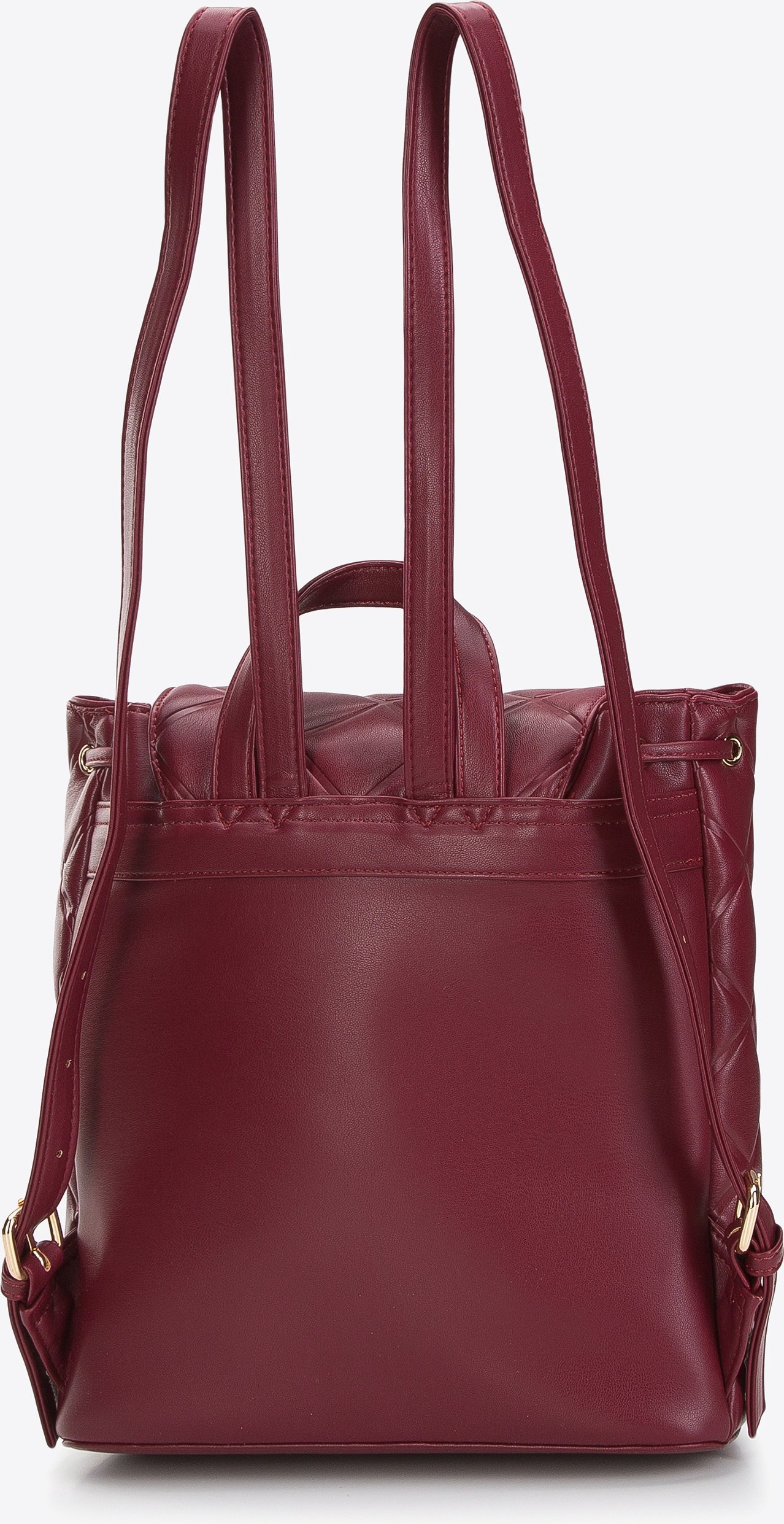 Wittchen Damen-Rucksack aus geometrisch gestepptem Öko-Leder, Kirsche