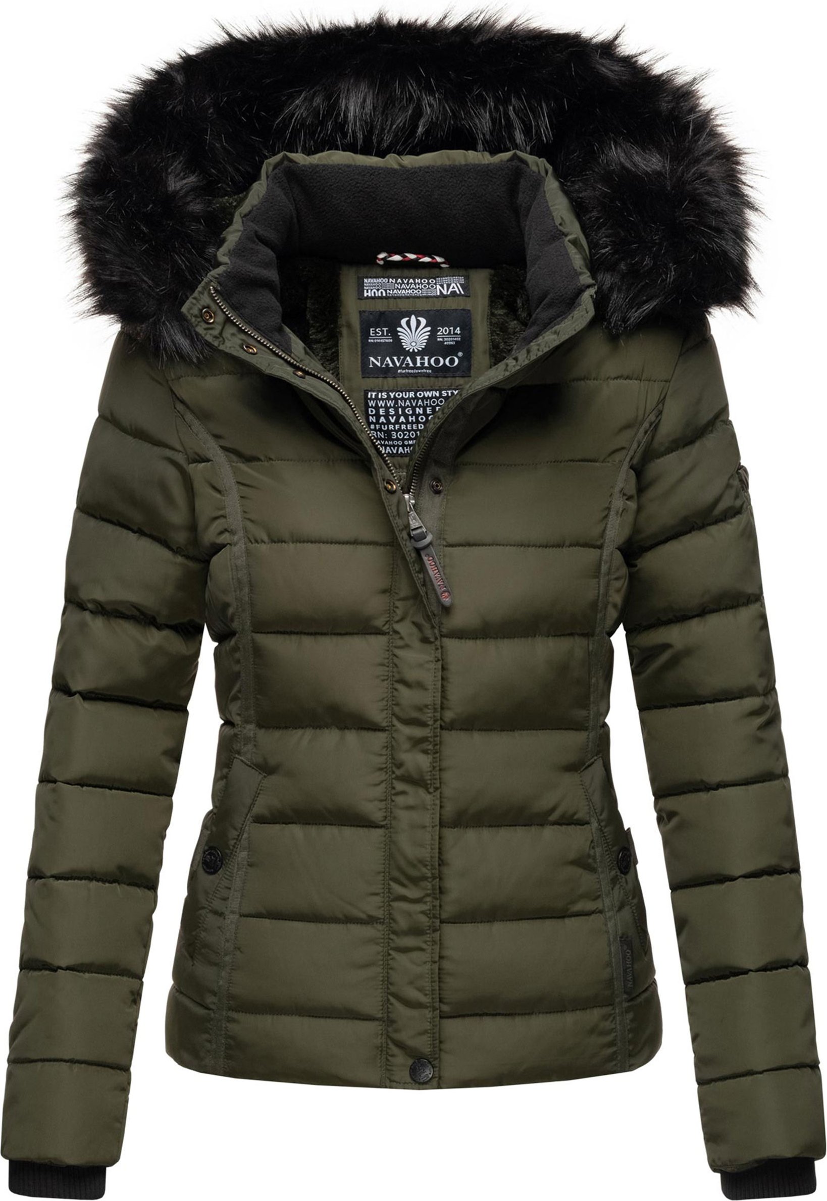 Navahoo Damen Winterjacke Miamor – Warm Gefüttert Mit Abnehmbarer Kapuze & Kunstfellkragen