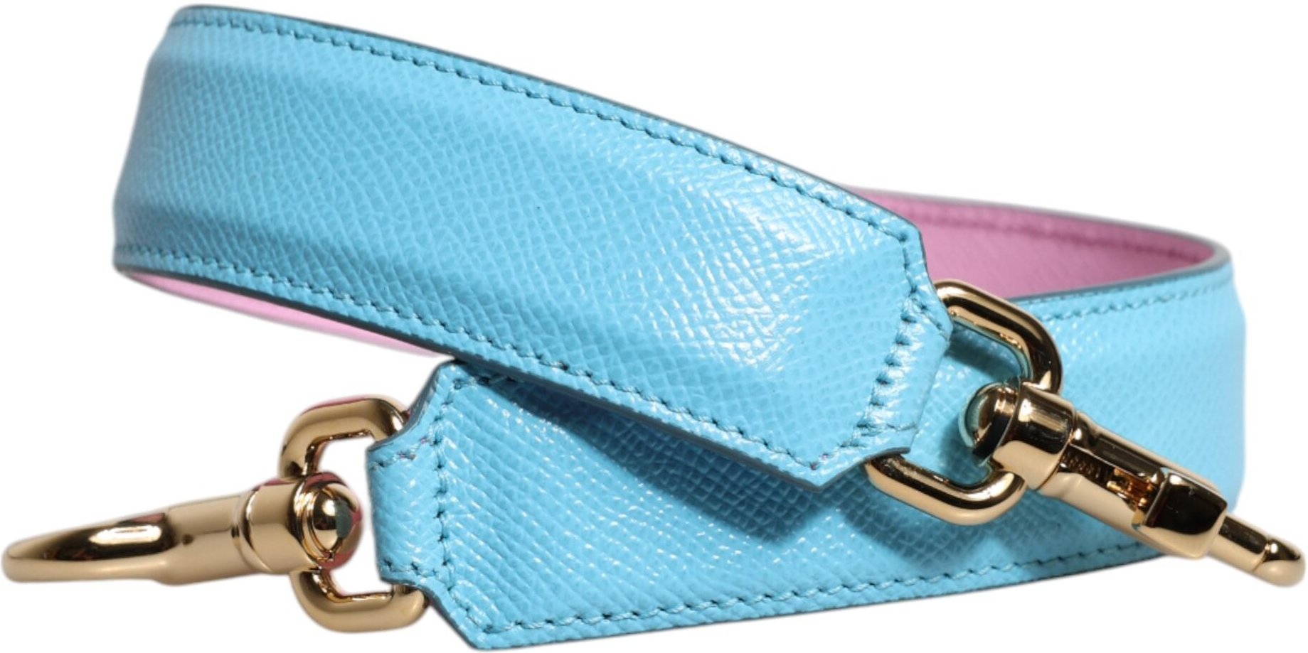Dolce & Gabbana Pink-Blue Lederhandtasche mit Schulterriemen