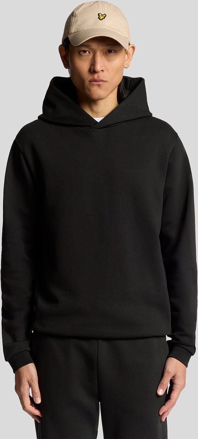 Lyle & Scott Brushback Fleece-Hoodie – Schwarz