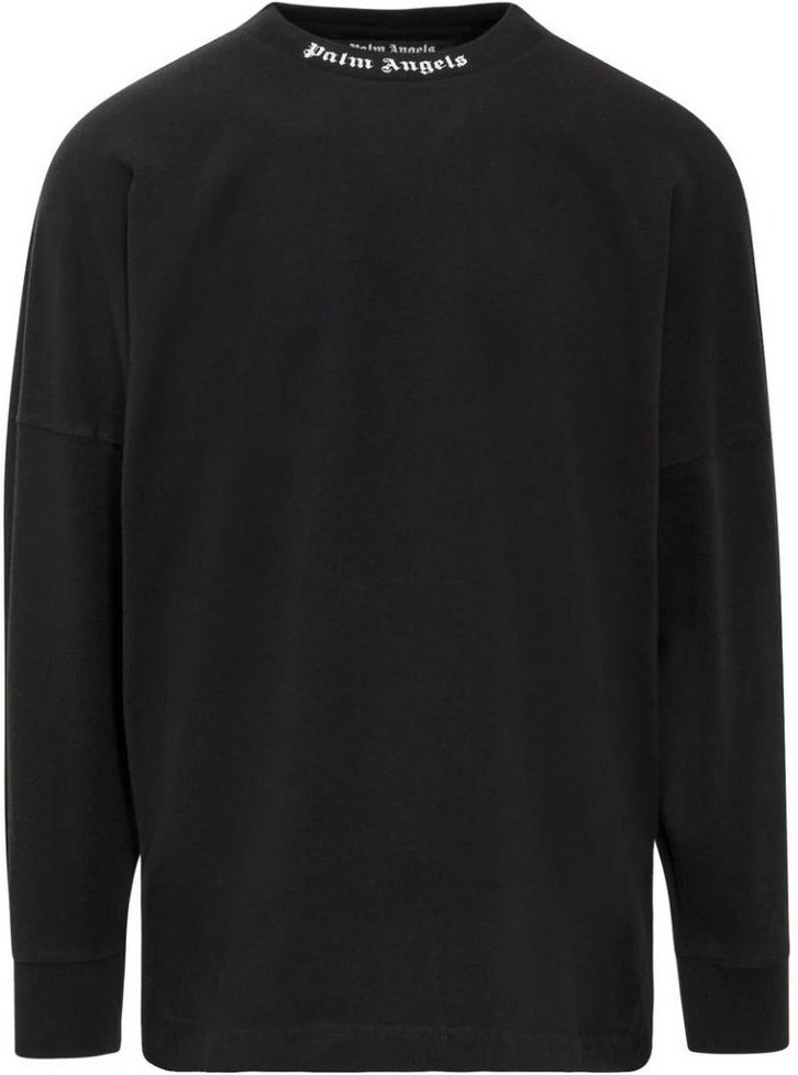 Palm Angels Herren Classic Logo Langarm-T-Shirt (Schwarz)