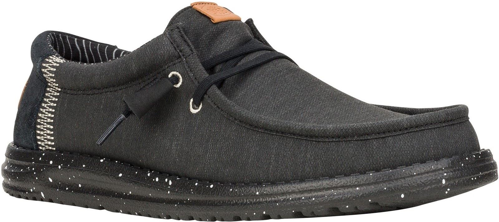 HEYDUDE Wally Elevated Basics Canvas Herren Schwarz Bootsschuhe