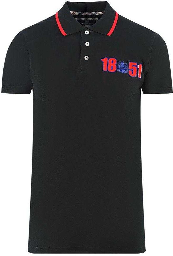 Aquascutum - "London 1851" Poloshirt für Herren/Damen Unisex (Schwarz)