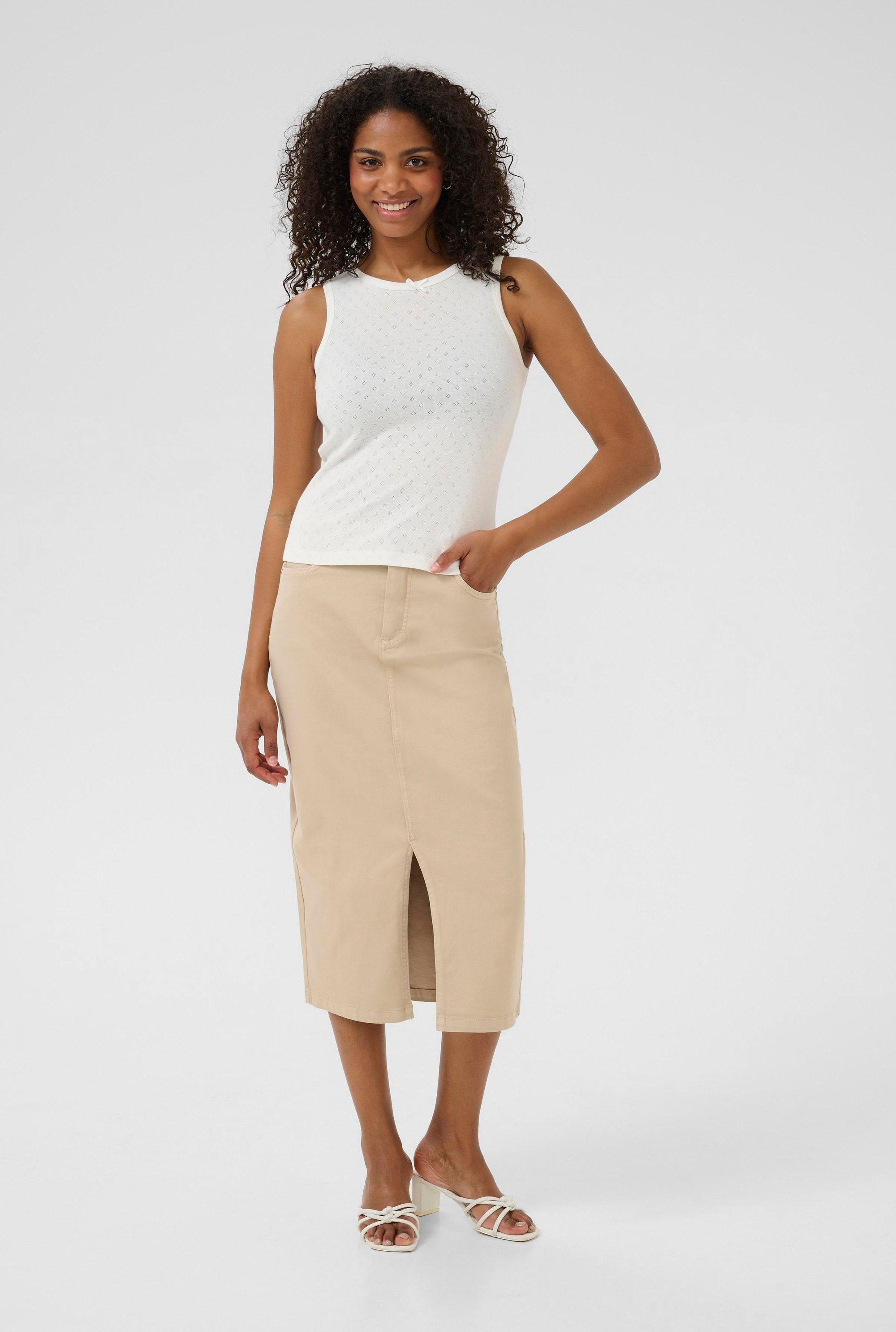 Ärmellose Bluse Tight fit Chalk white